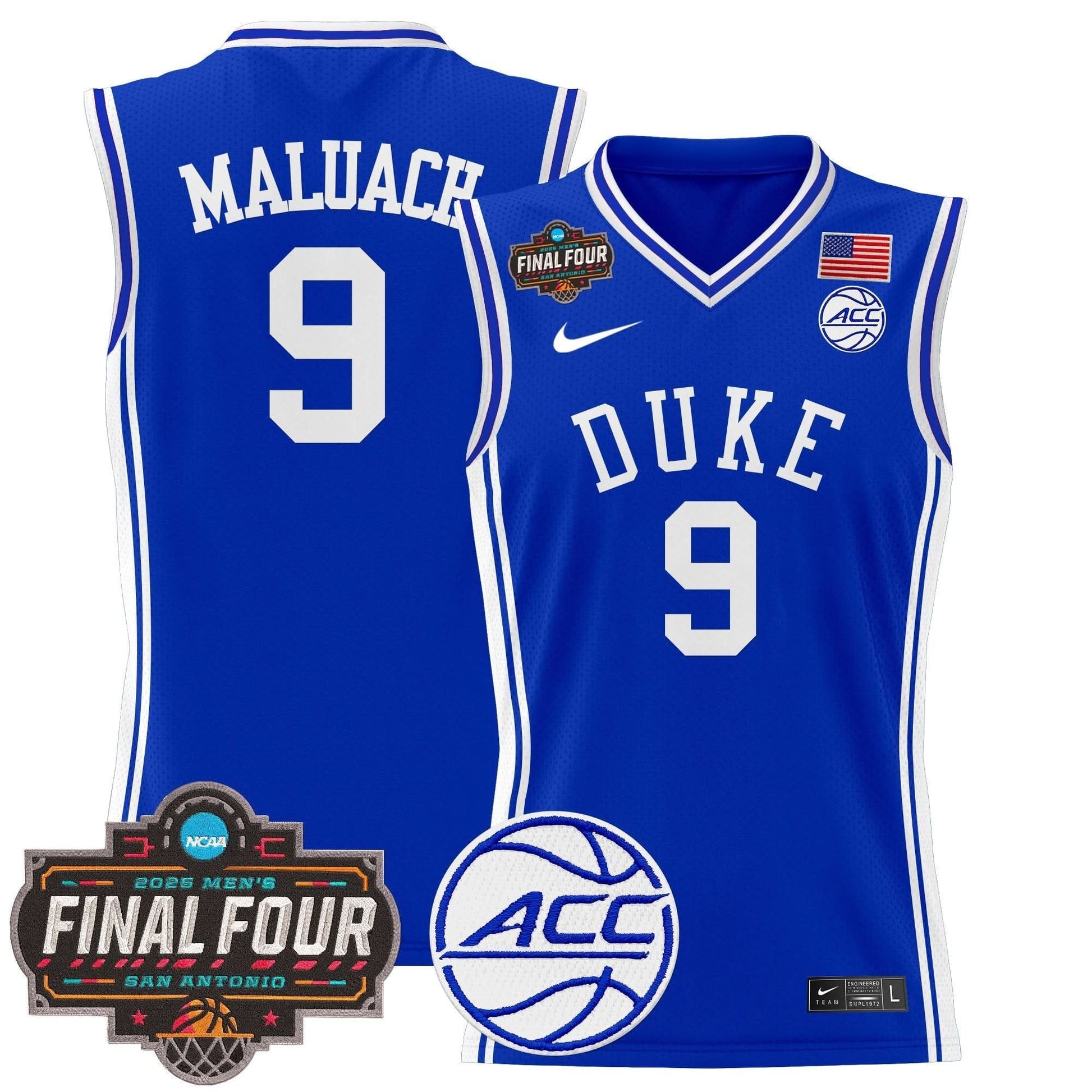 Duke Blue Devils 2025 Final Four Patch Basketball Jersey - All Stitched