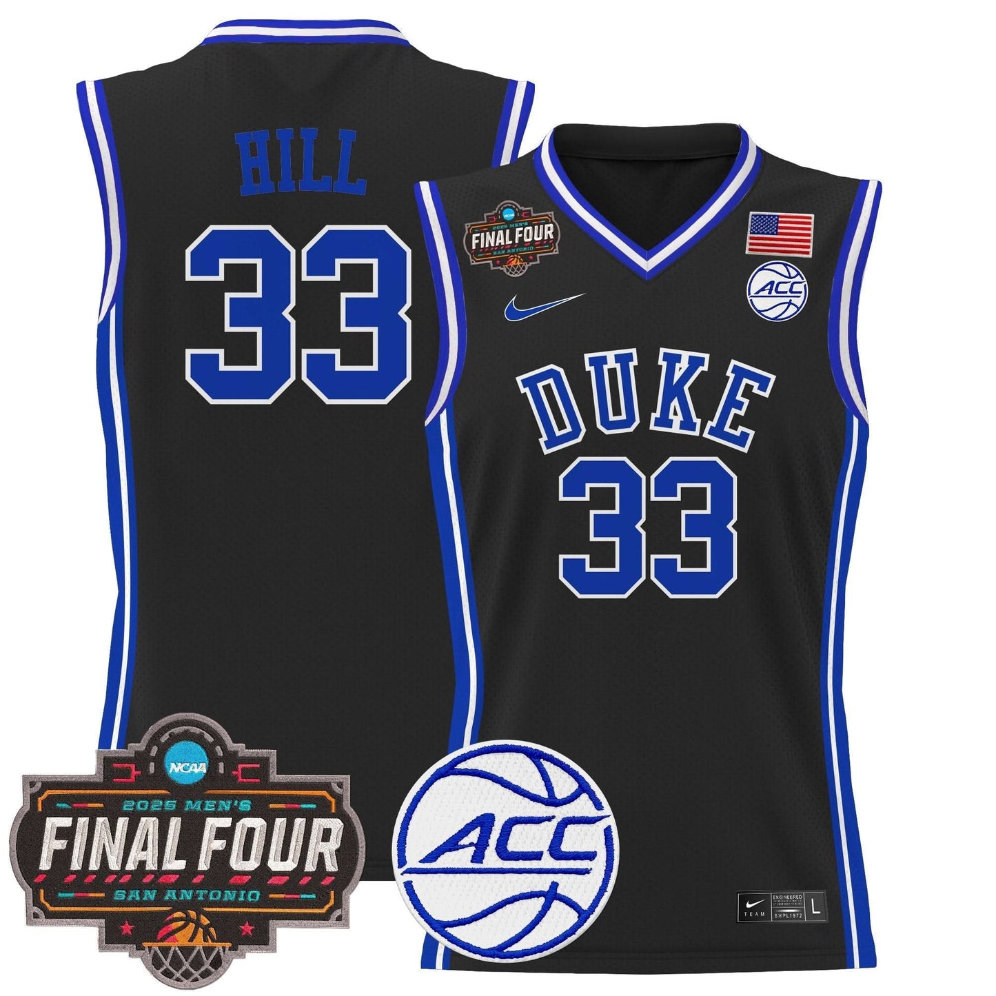 Duke Blue Devils 2025 Final Four Patch Basketball Jersey - All Stitched