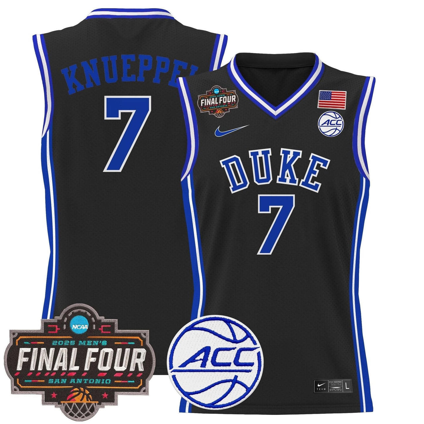 Duke Blue Devils 2025 Final Four Patch Basketball Jersey - All Stitched