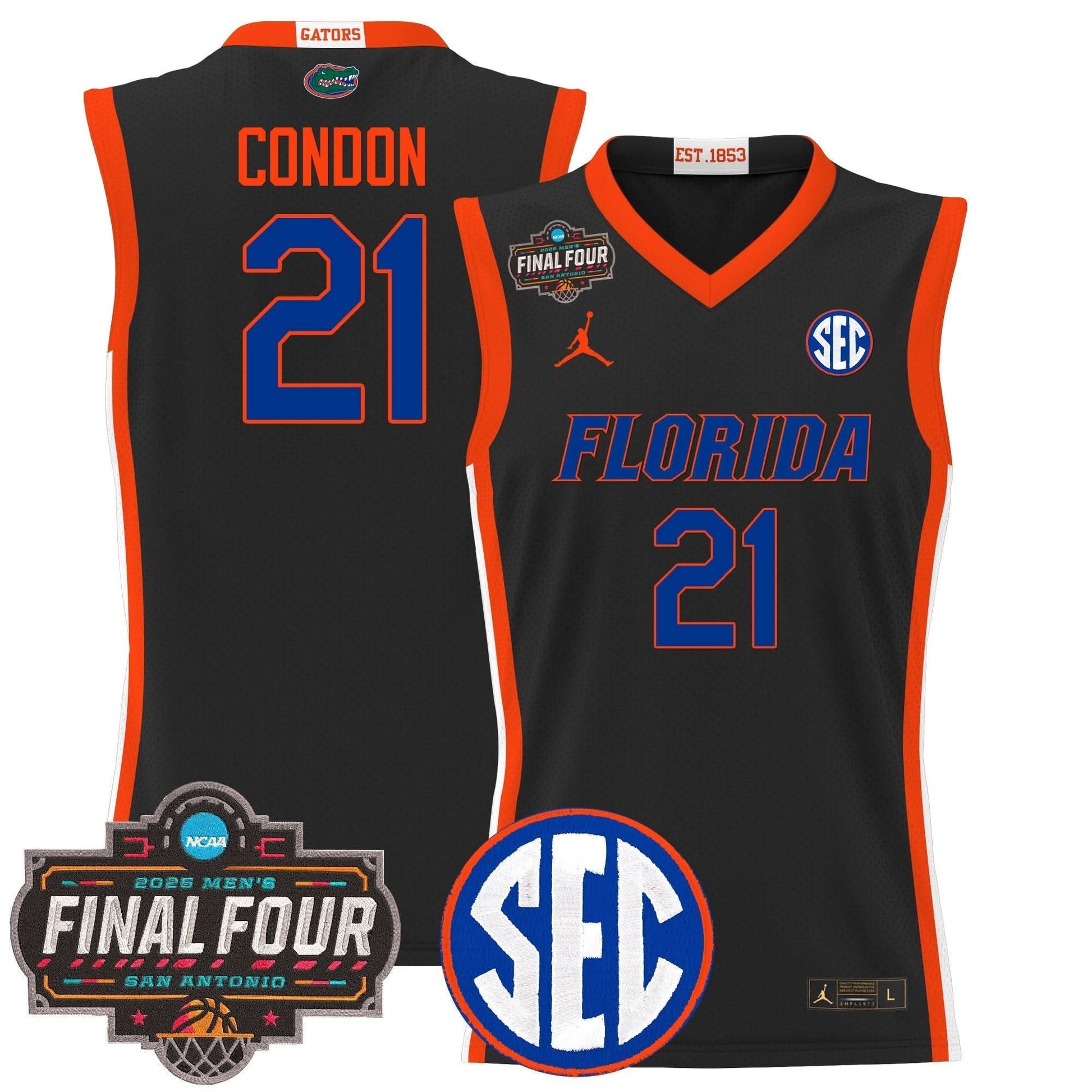 Florida Gators 2025 Final Four Patch Basketball Jersey - All Stitched