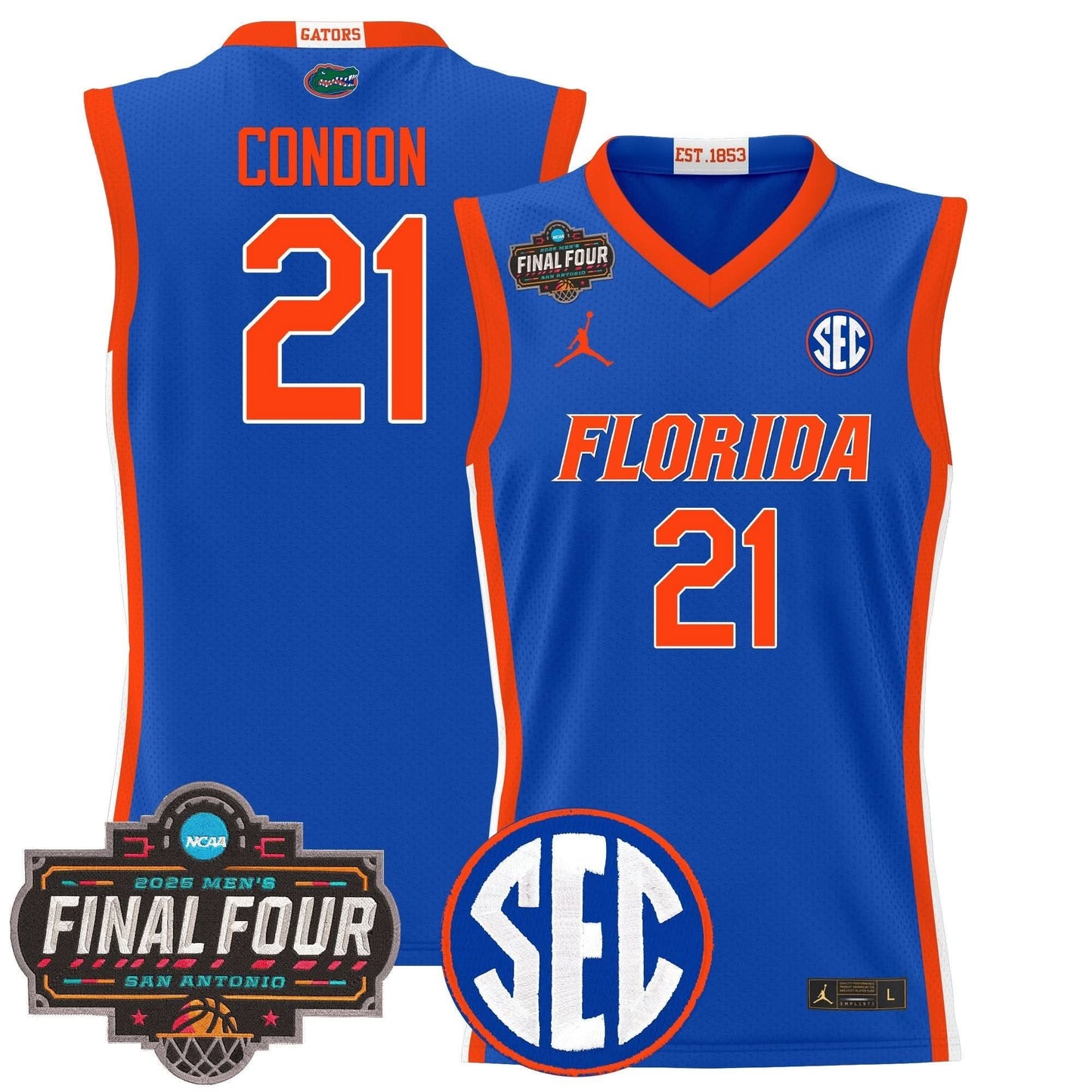 Florida Gators 2025 Final Four Patch Basketball Jersey - All Stitched