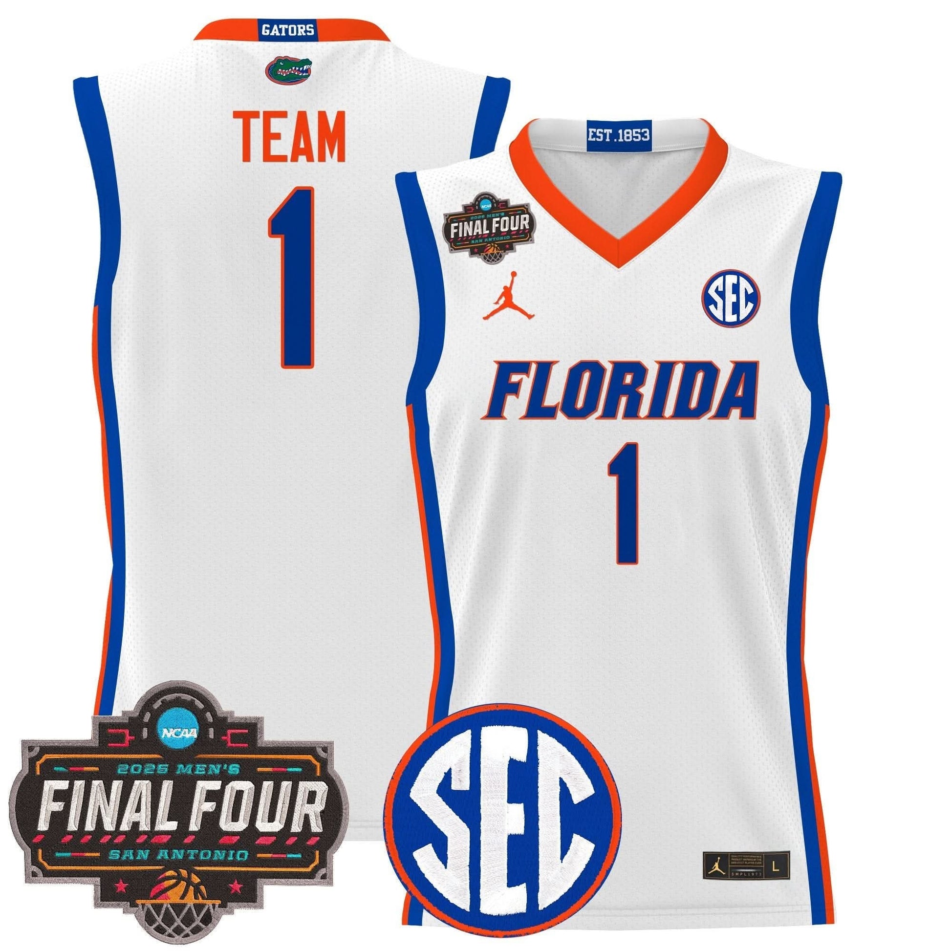 Florida Gators 2025 Final Four Patch Basketball Jersey - All Stitched