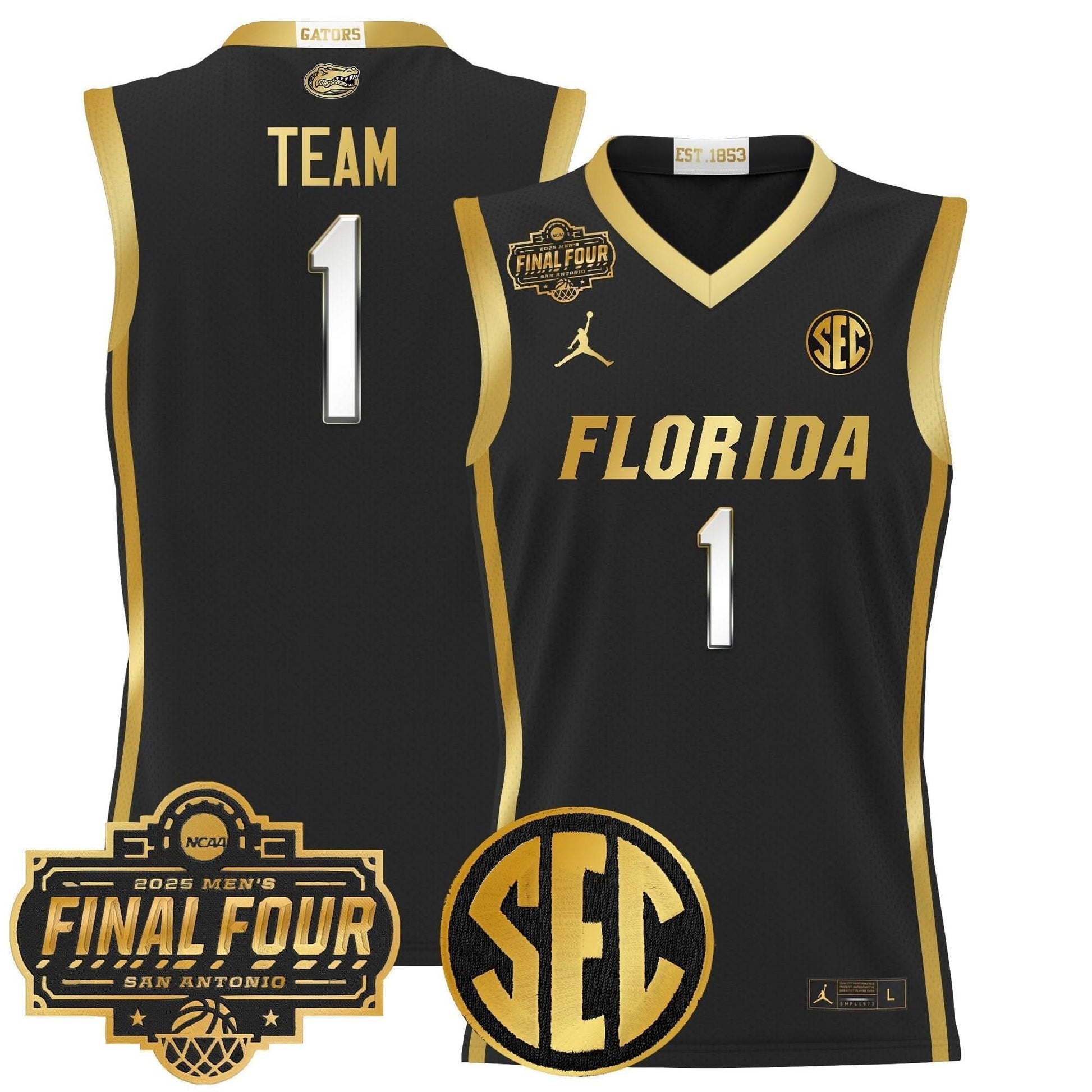 Florida Gators 2025 Final Four Patch Basketball Jersey - All Stitched