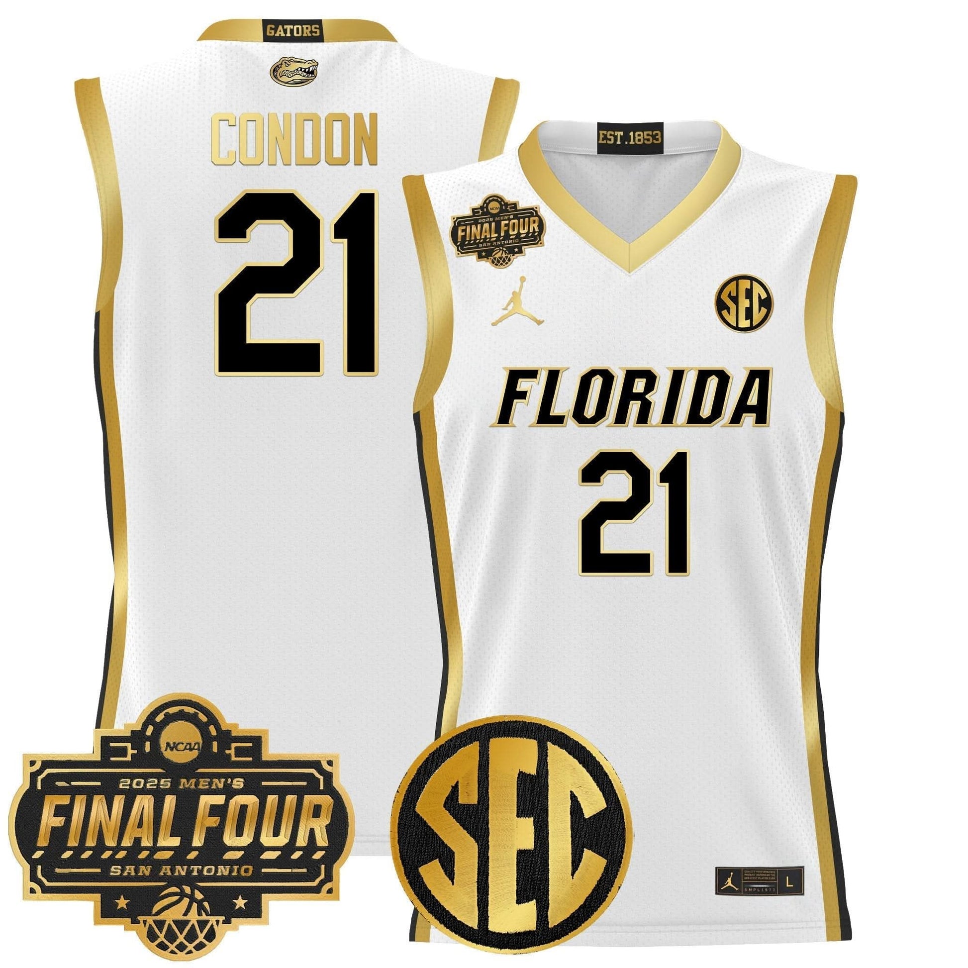 Florida Gators 2025 Final Four Patch Basketball Jersey - All Stitched