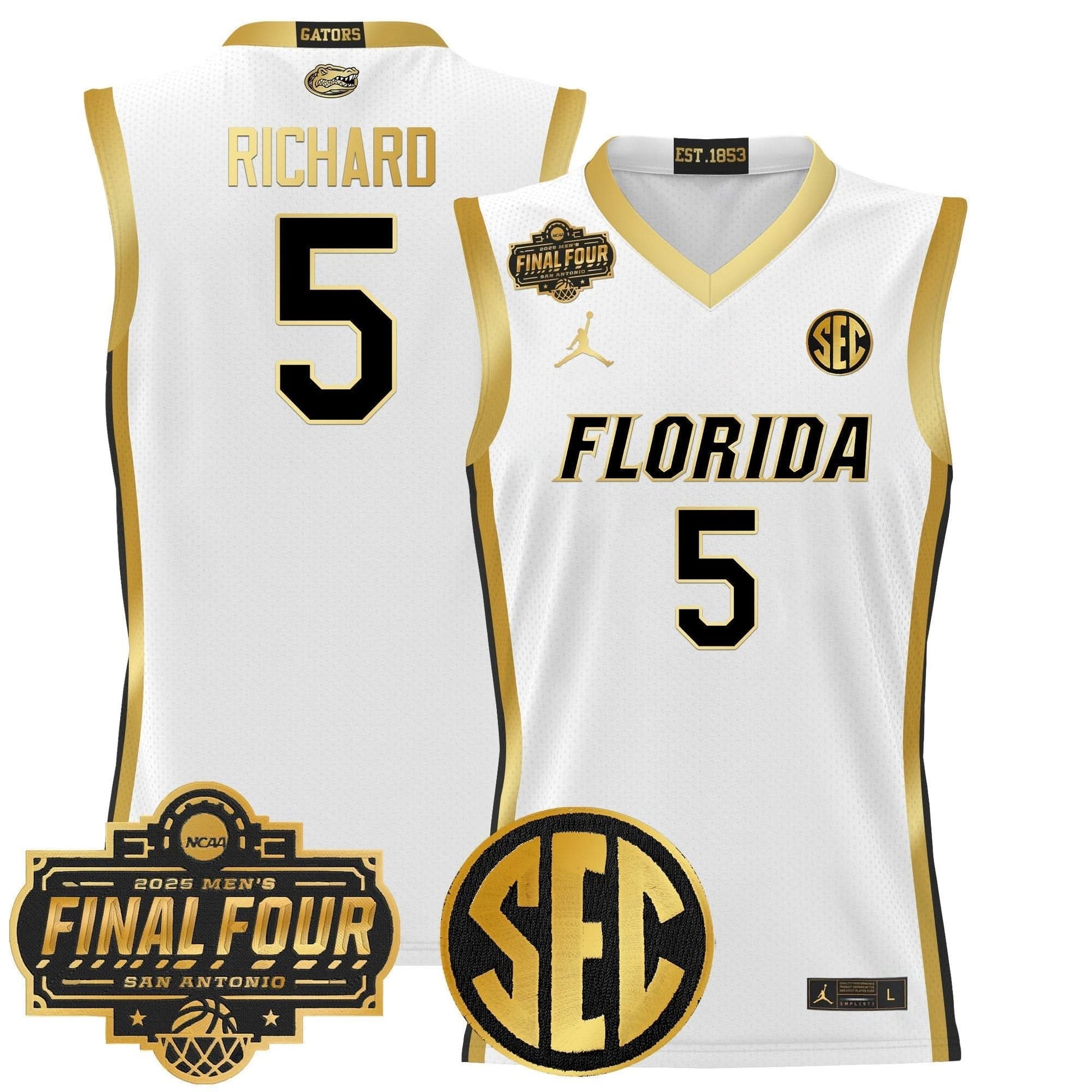 Florida Gators 2025 Final Four Patch Basketball Jersey - All Stitched