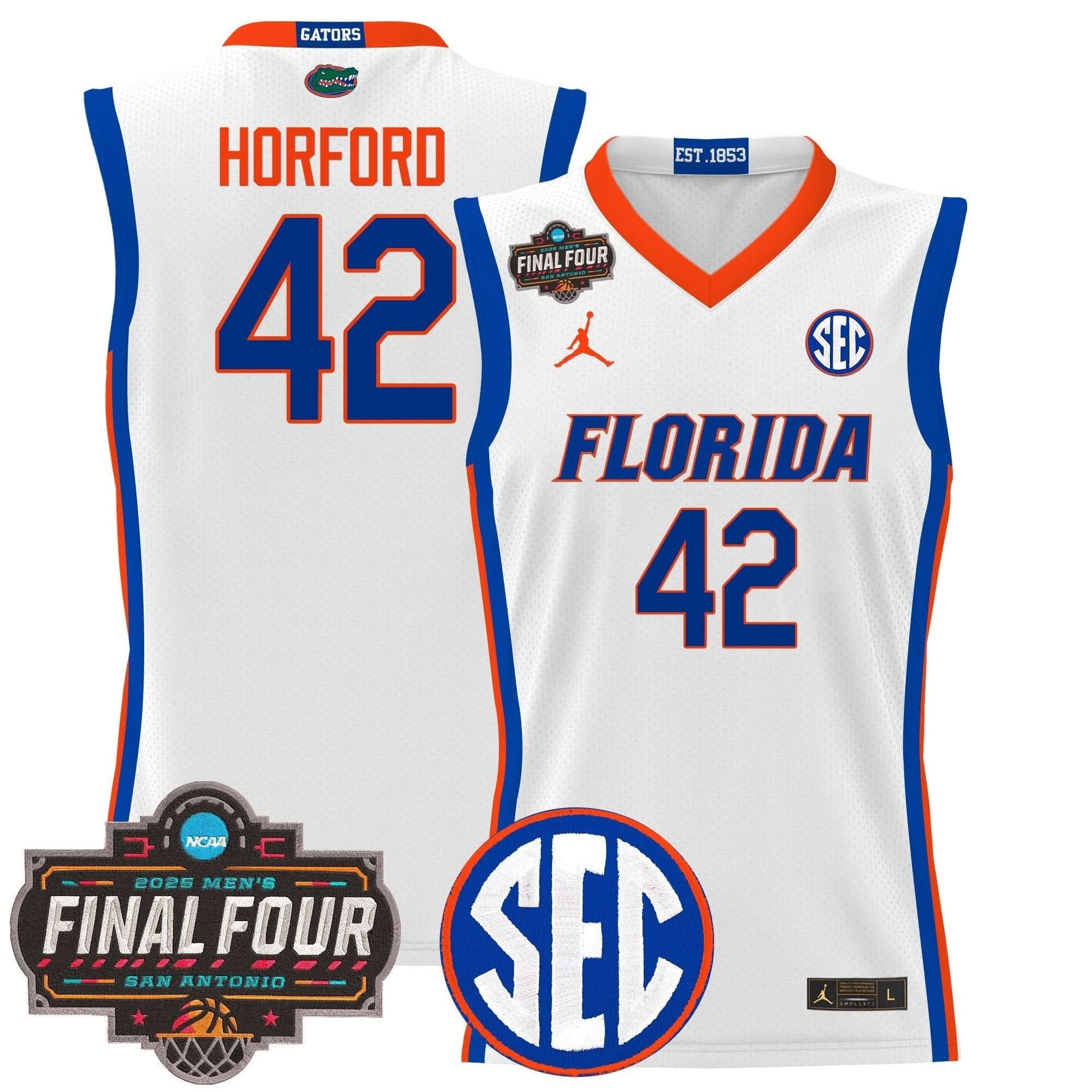 Florida Gators 2025 Final Four Patch Basketball Jersey - All Stitched