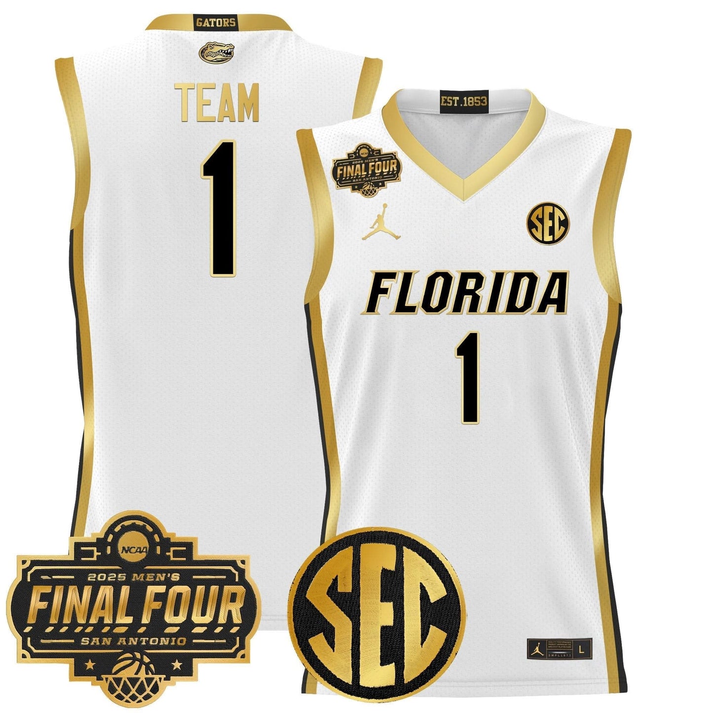 Florida Gators 2025 Final Four Patch Basketball Jersey - All Stitched