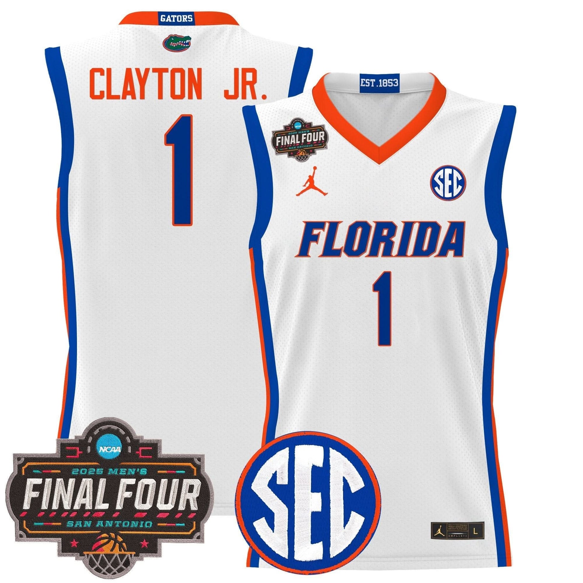 Florida Gators 2025 Final Four Patch Basketball Jersey - All Stitched