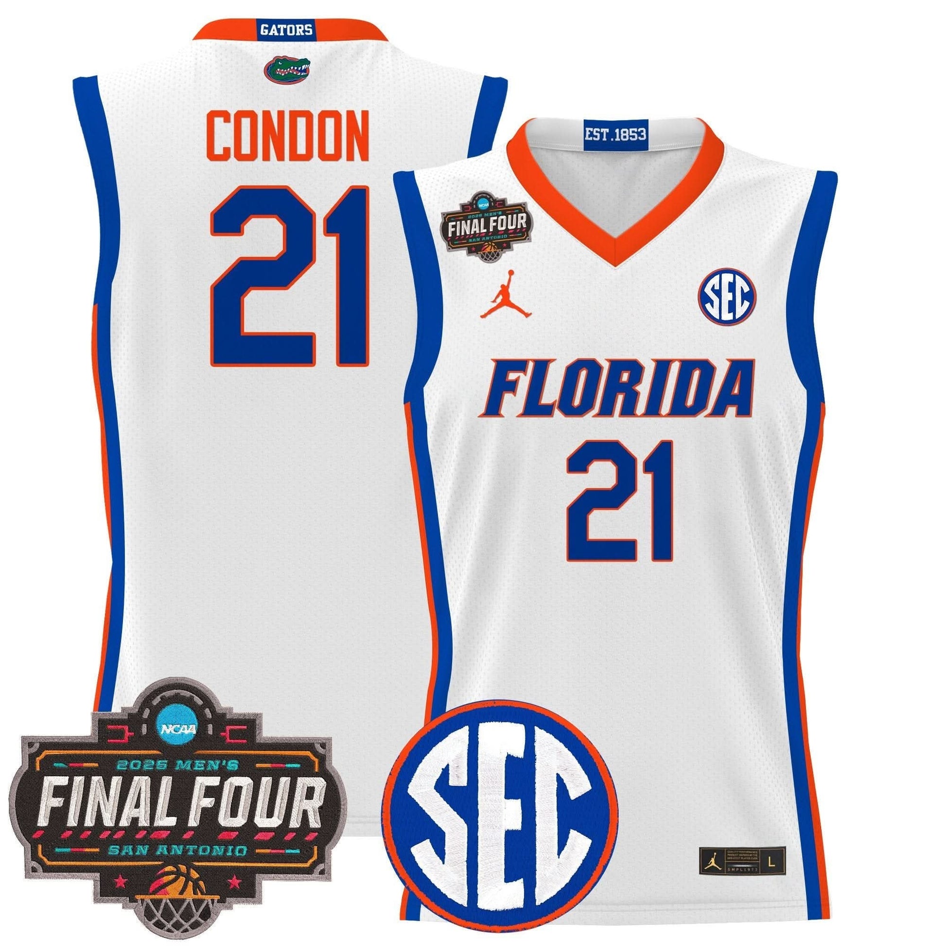 Florida Gators 2025 Final Four Patch Basketball Jersey - All Stitched