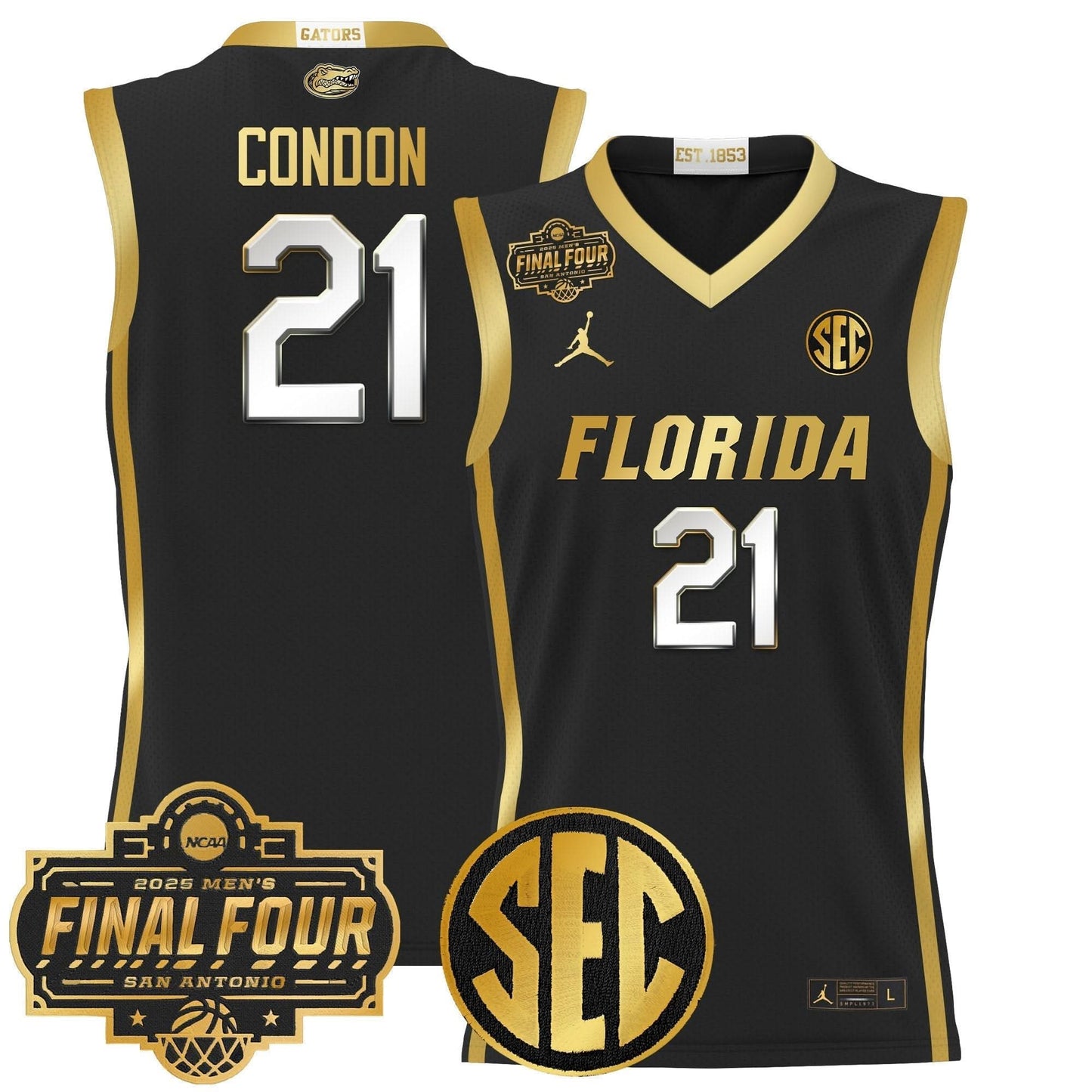 Florida Gators 2025 Final Four Patch Basketball Jersey - All Stitched