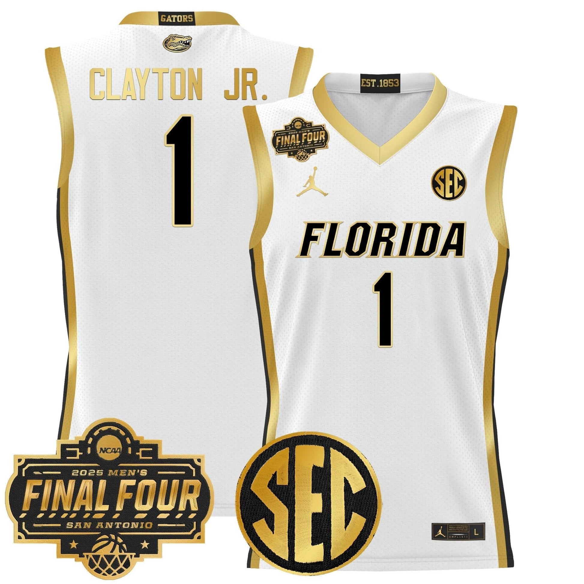 Florida Gators 2025 Final Four Patch Basketball Jersey - All Stitched