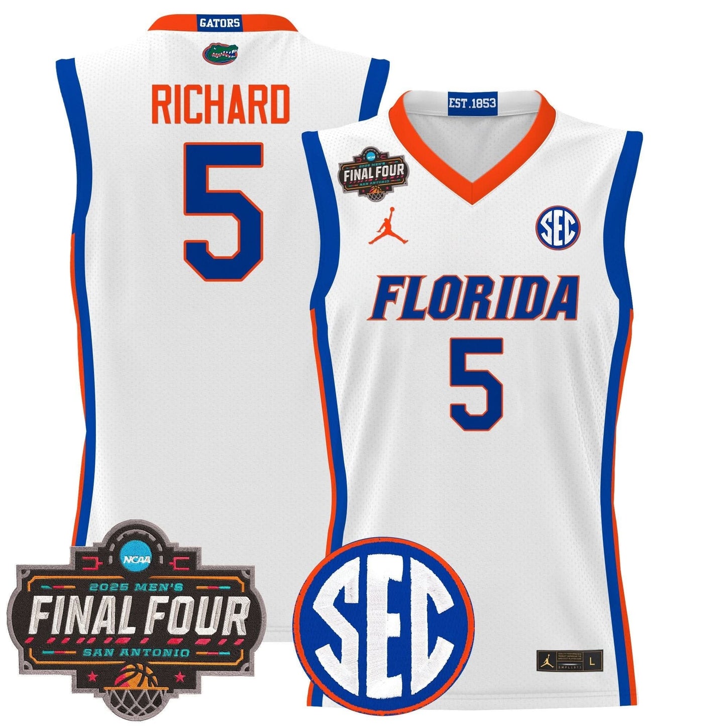 Florida Gators 2025 Final Four Patch Basketball Jersey - All Stitched