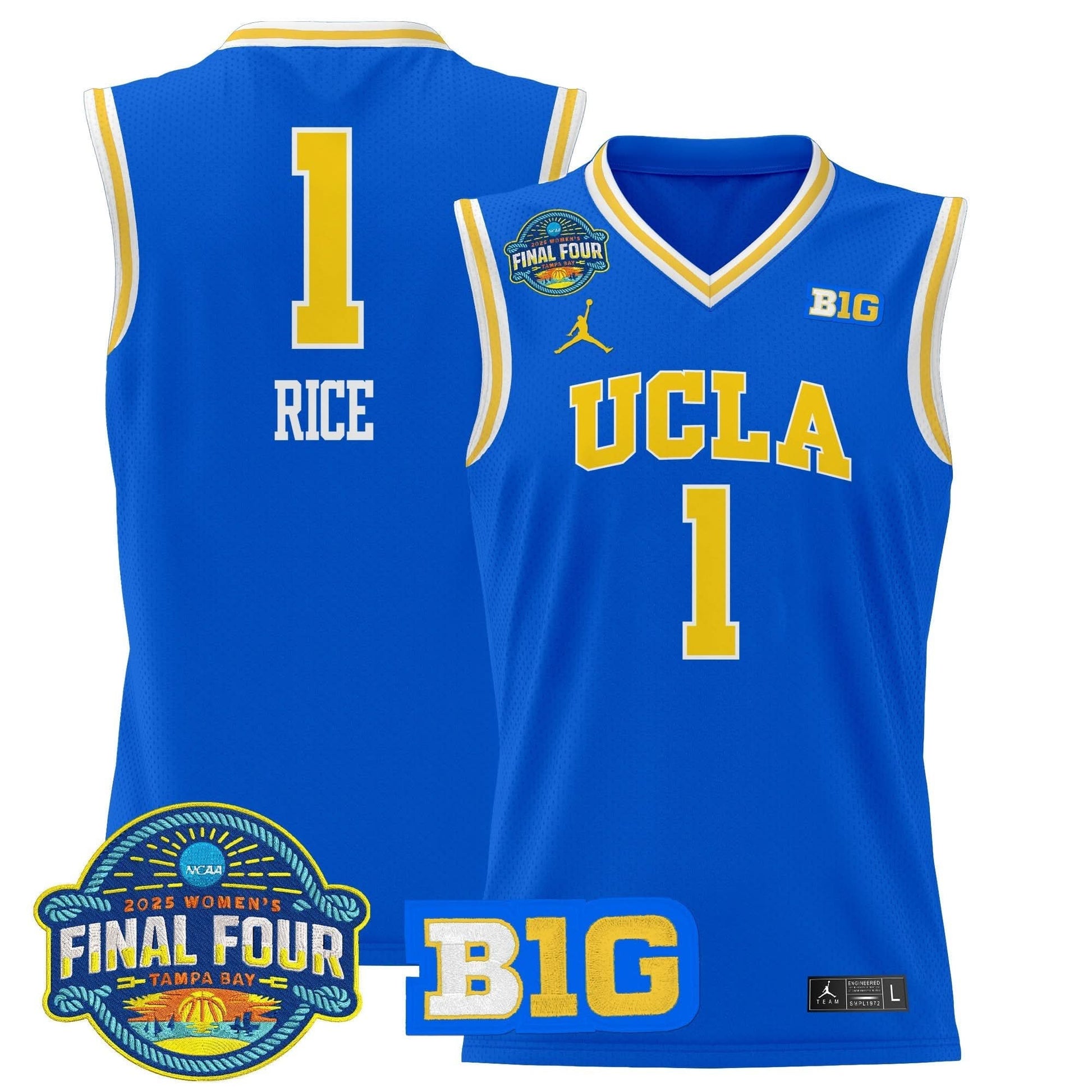 UCLA Bruins 2025 Big Ten Women's Final Four Patch Lightweight Basketball Jersey - All Stitched