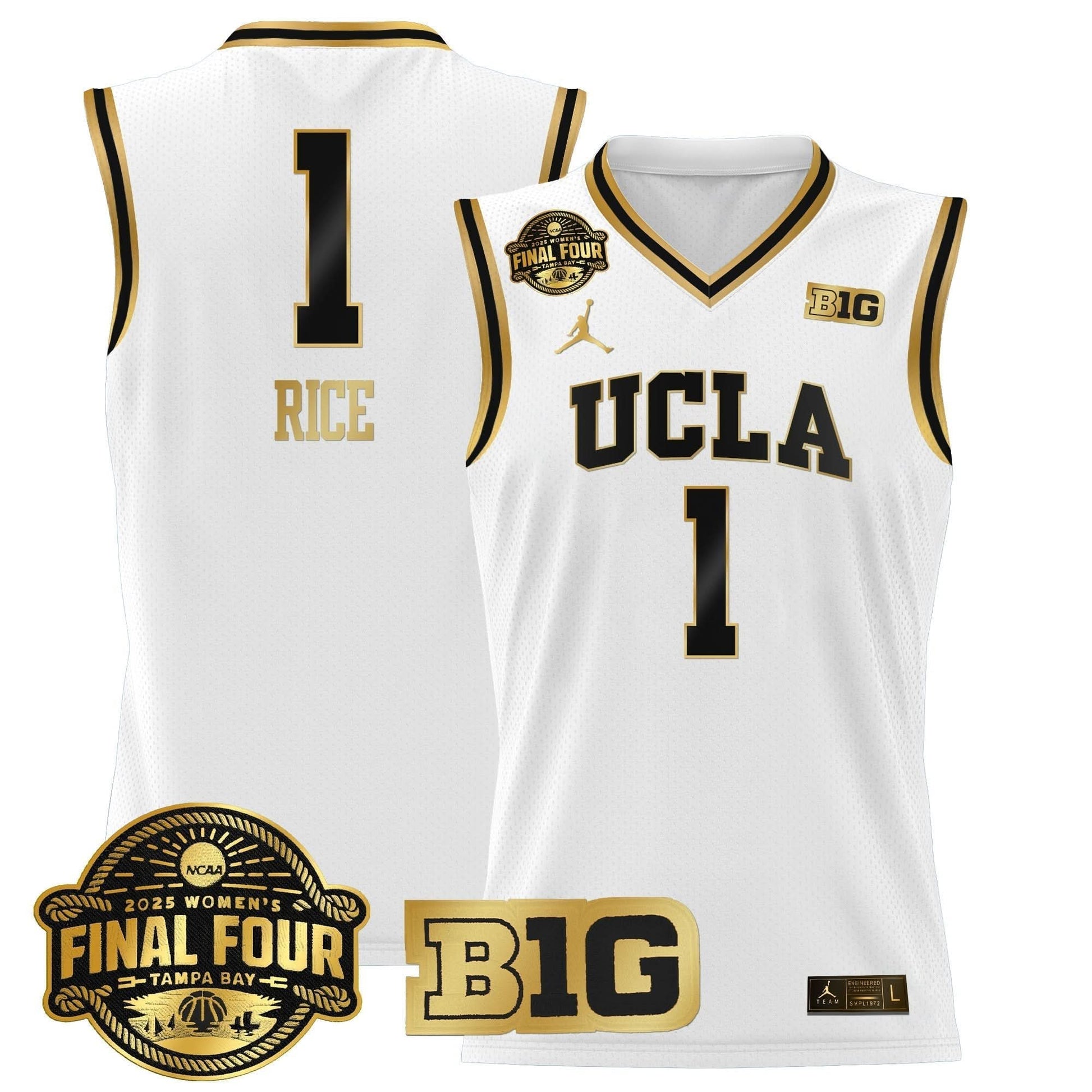 UCLA Bruins 2025 Big Ten Women's Final Four Patch Lightweight Basketball Jersey - All Stitched