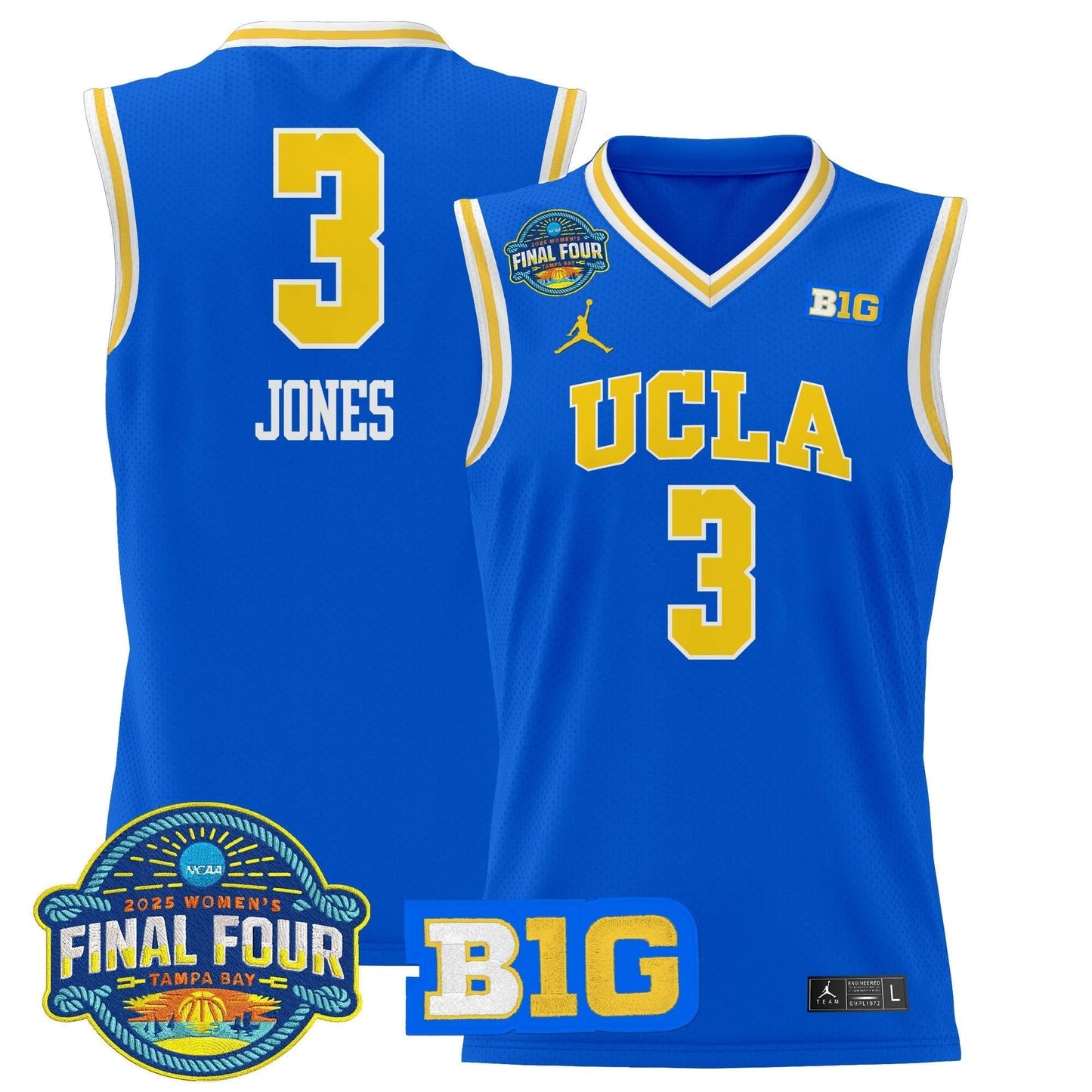 UCLA Bruins 2025 Big Ten Women's Final Four Patch Lightweight Basketball Jersey - All Stitched
