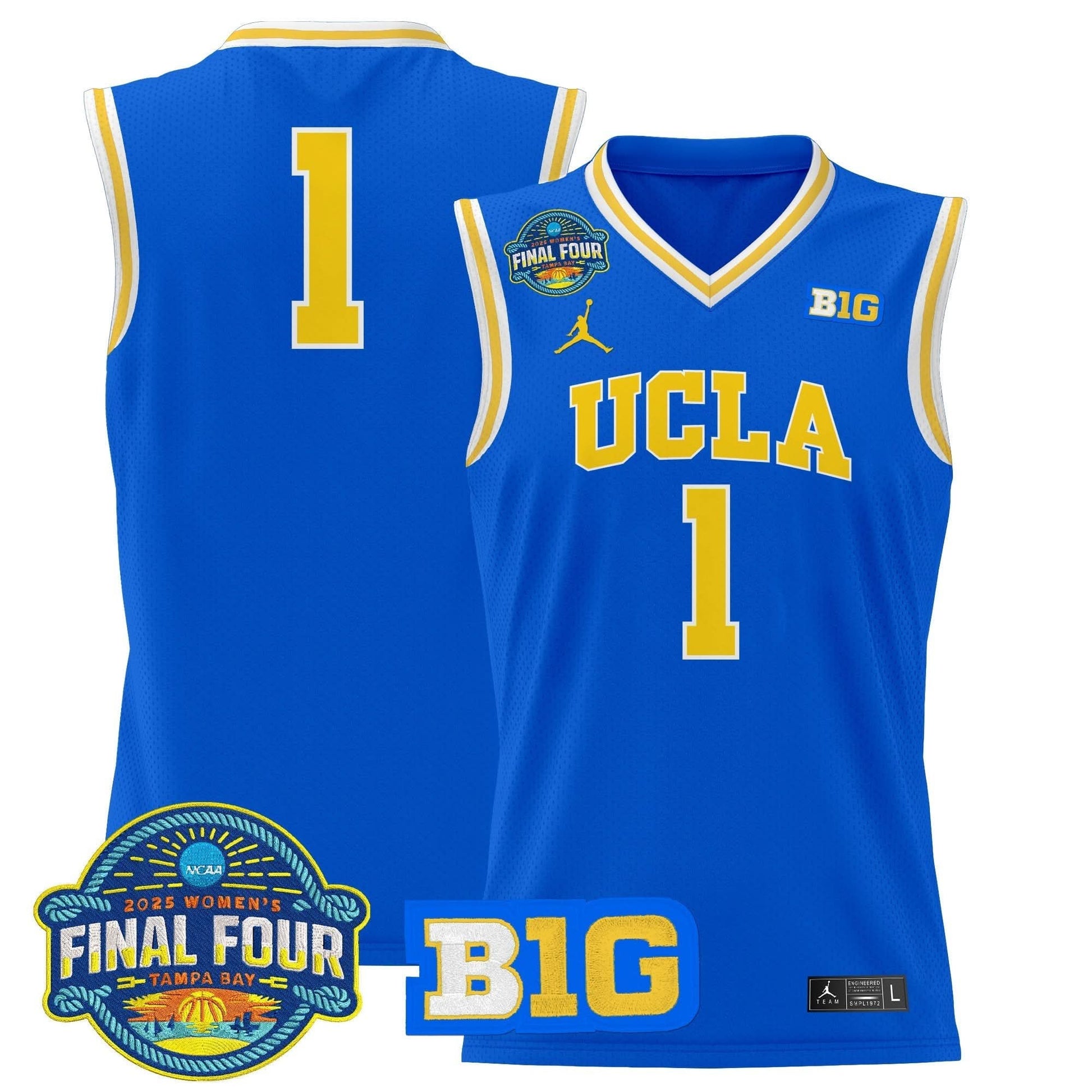 UCLA Bruins 2025 Big Ten Women's Final Four Patch Lightweight Basketball Jersey - All Stitched