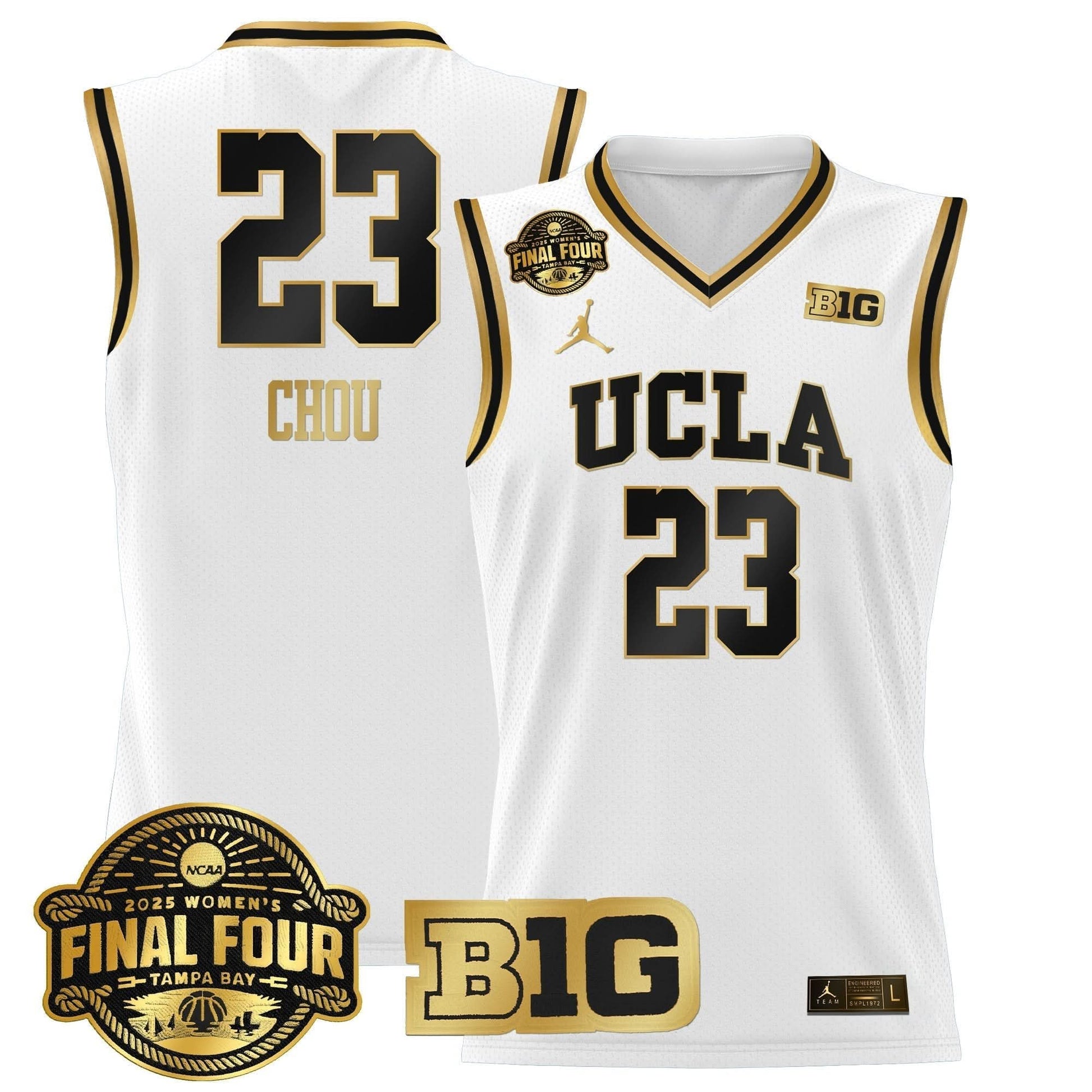 UCLA Bruins 2025 Big Ten Women's Final Four Patch Lightweight Basketball Jersey - All Stitched