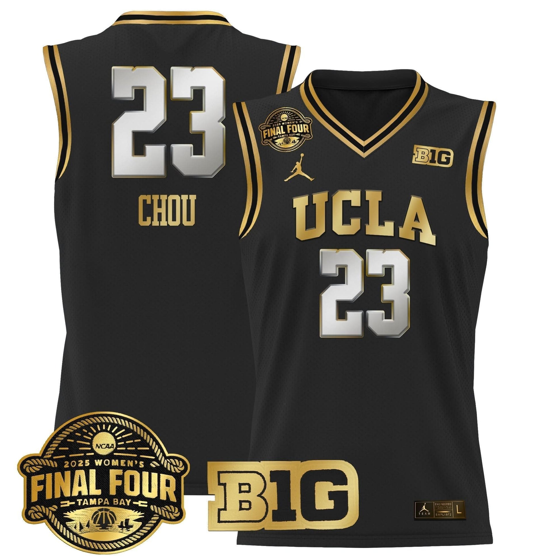 UCLA Bruins 2025 Big Ten Women's Final Four Patch Lightweight Basketball Jersey - All Stitched