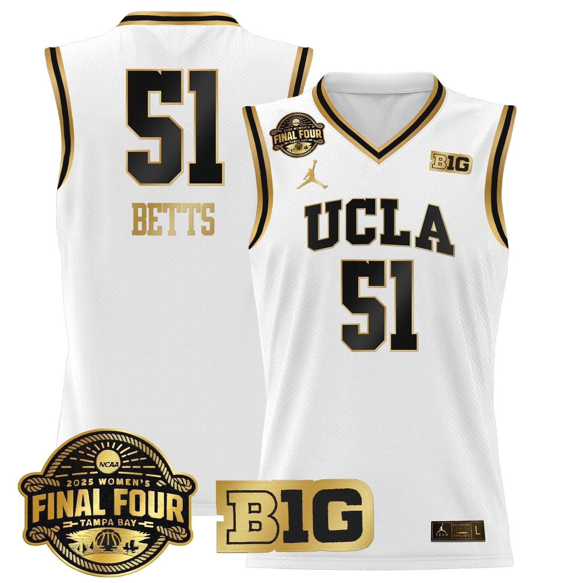 UCLA Bruins 2025 Big Ten Women's Final Four Patch Lightweight Basketball Jersey - All Stitched