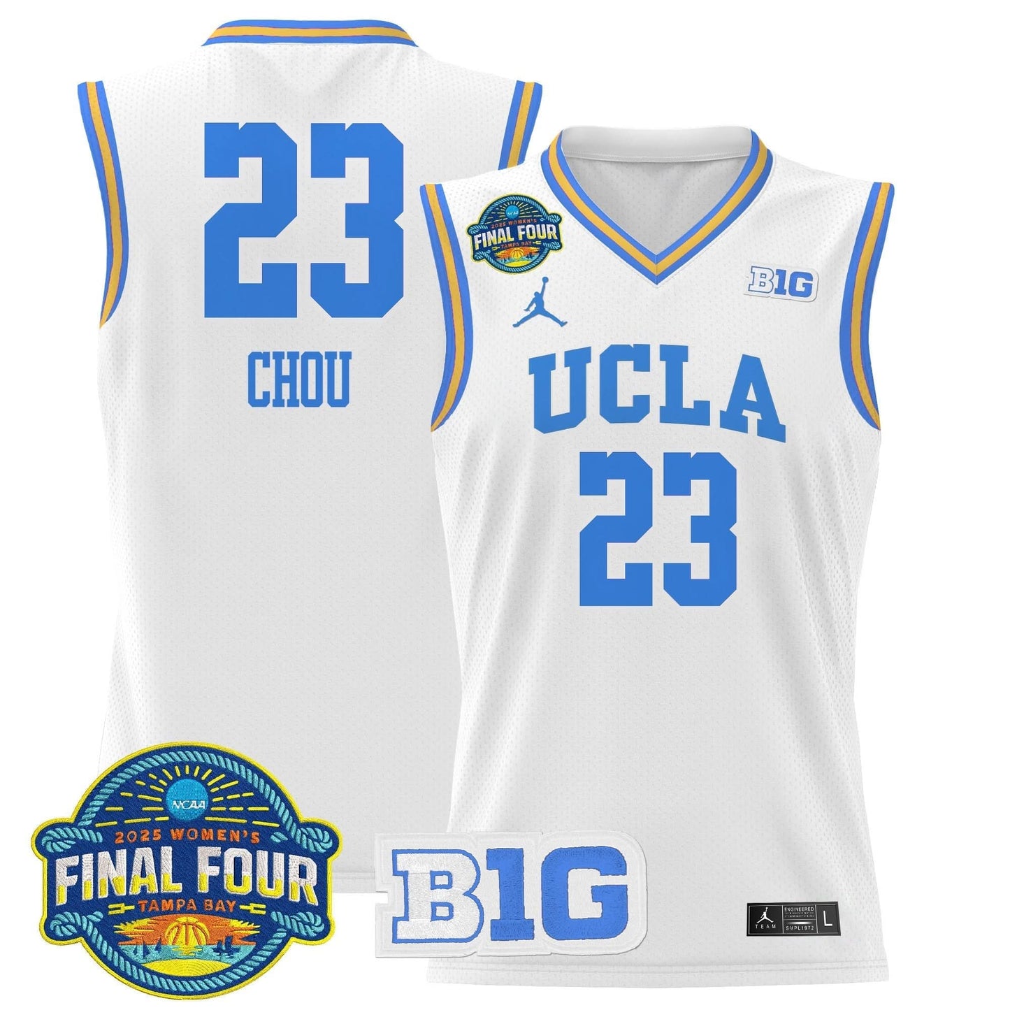 UCLA Bruins 2025 Big Ten Women's Final Four Patch Lightweight Basketball Jersey - All Stitched