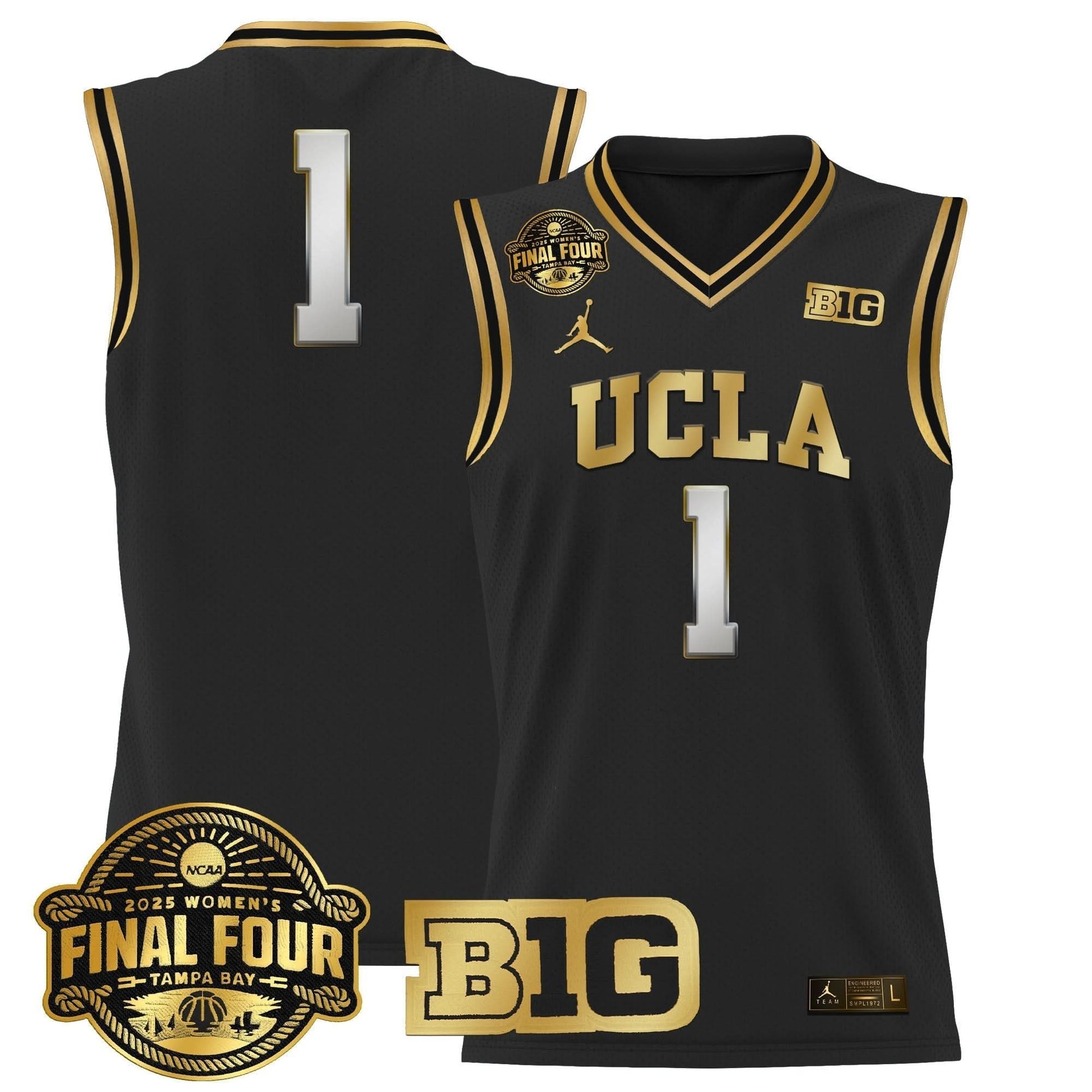 UCLA Bruins 2025 Big Ten Women's Final Four Patch Lightweight Basketball Jersey - All Stitched