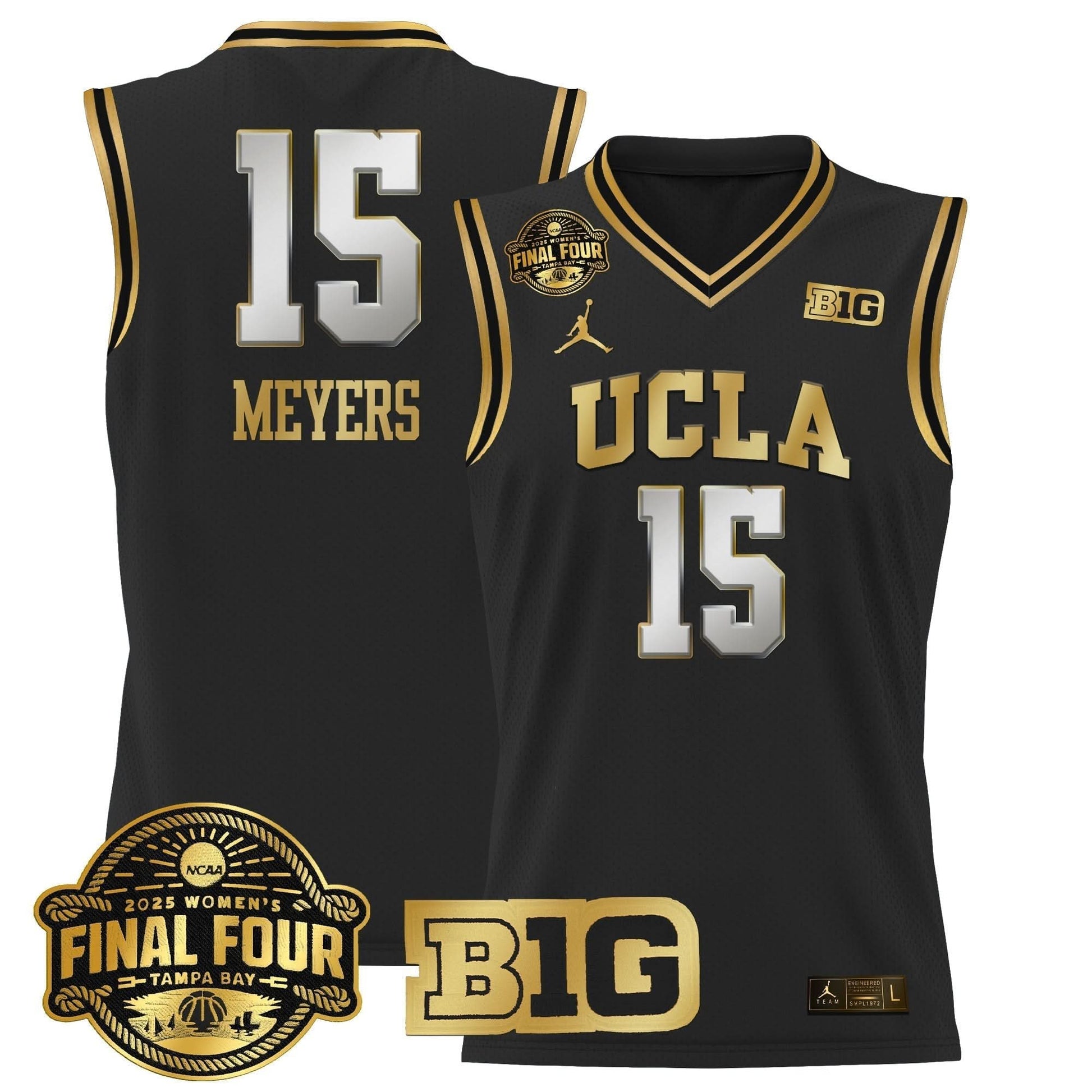 UCLA Bruins 2025 Big Ten Women's Final Four Patch Lightweight Basketball Jersey - All Stitched