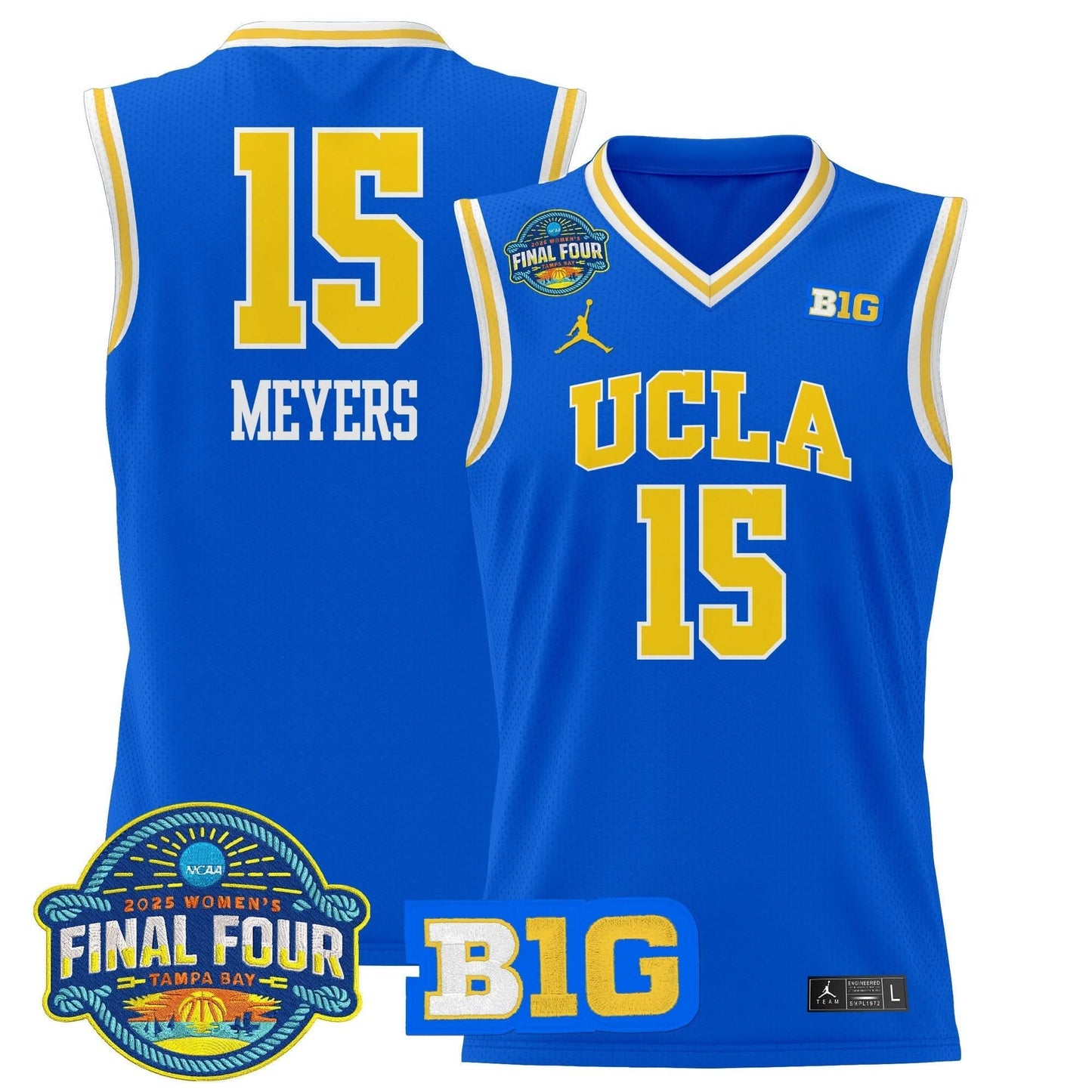 UCLA Bruins 2025 Big Ten Women's Final Four Patch Lightweight Basketball Jersey - All Stitched