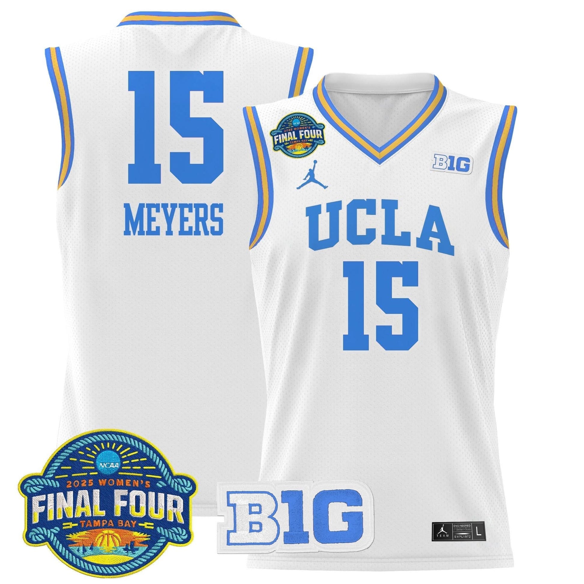 UCLA Bruins 2025 Big Ten Women's Final Four Patch Lightweight Basketball Jersey - All Stitched