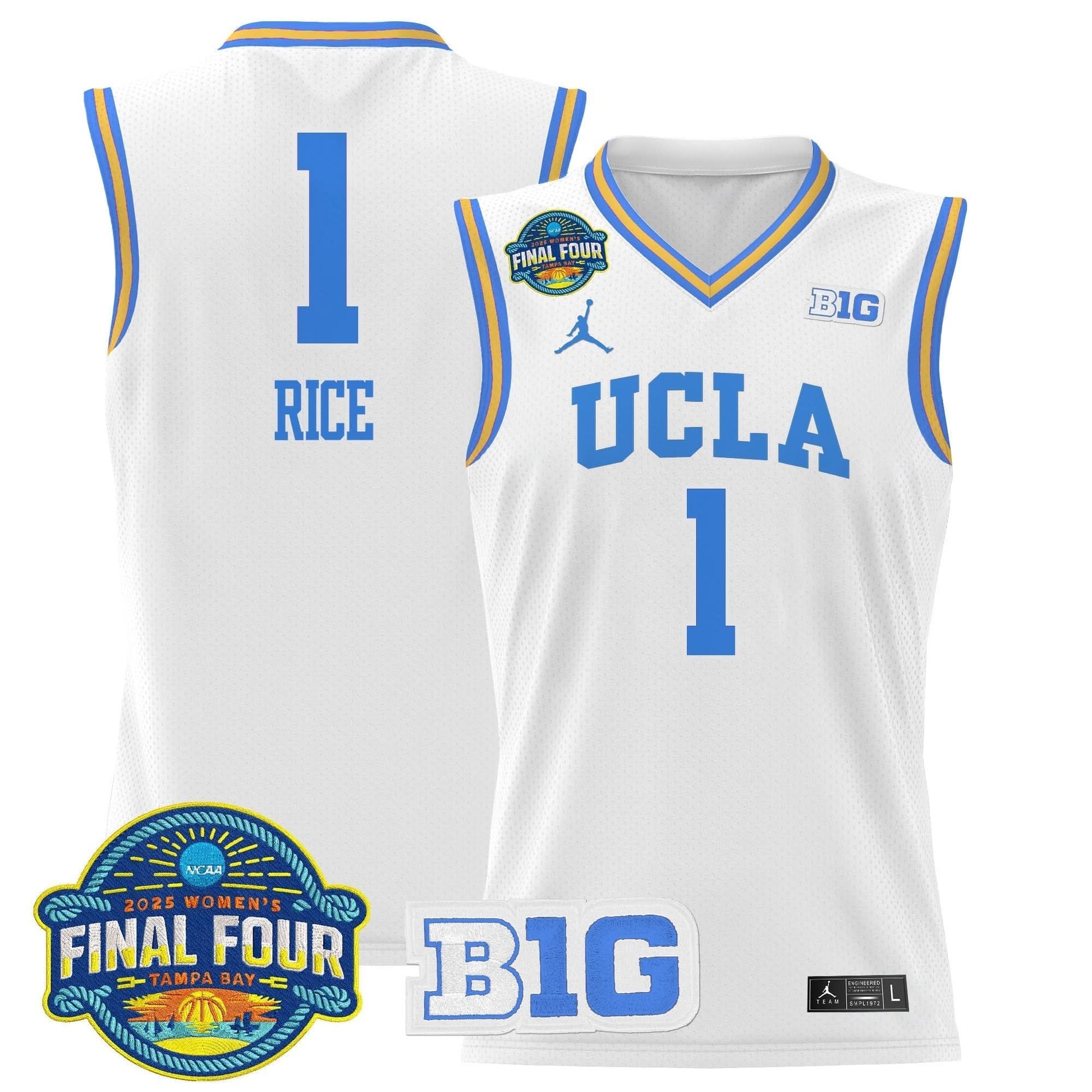 UCLA Bruins 2025 Big Ten Women's Final Four Patch Lightweight Basketball Jersey - All Stitched