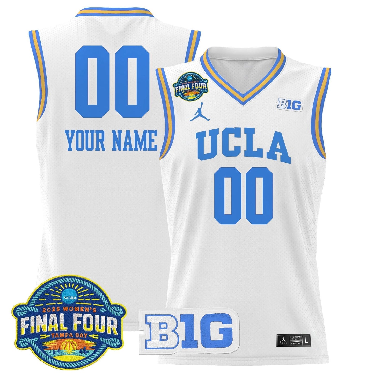 UCLA Bruins 2025 Big Ten  Women's Final Four Patch Lightweight Basketball Custom Jersey - All Stitched