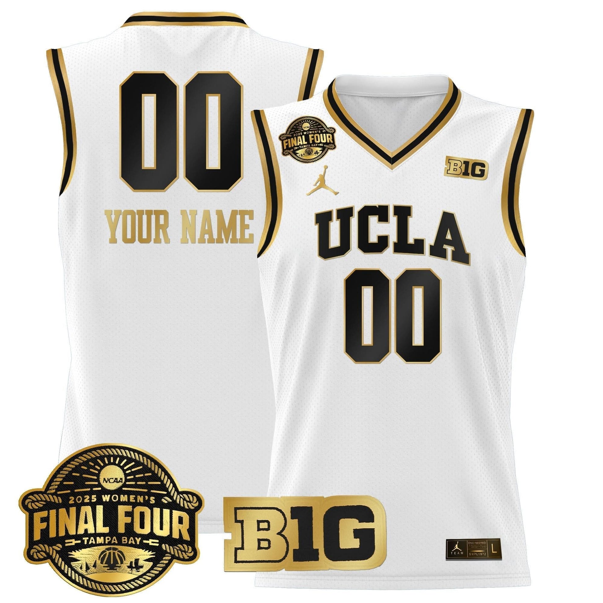 UCLA Bruins 2025 Big Ten  Women's Final Four Patch Lightweight Basketball Custom Jersey - All Stitched