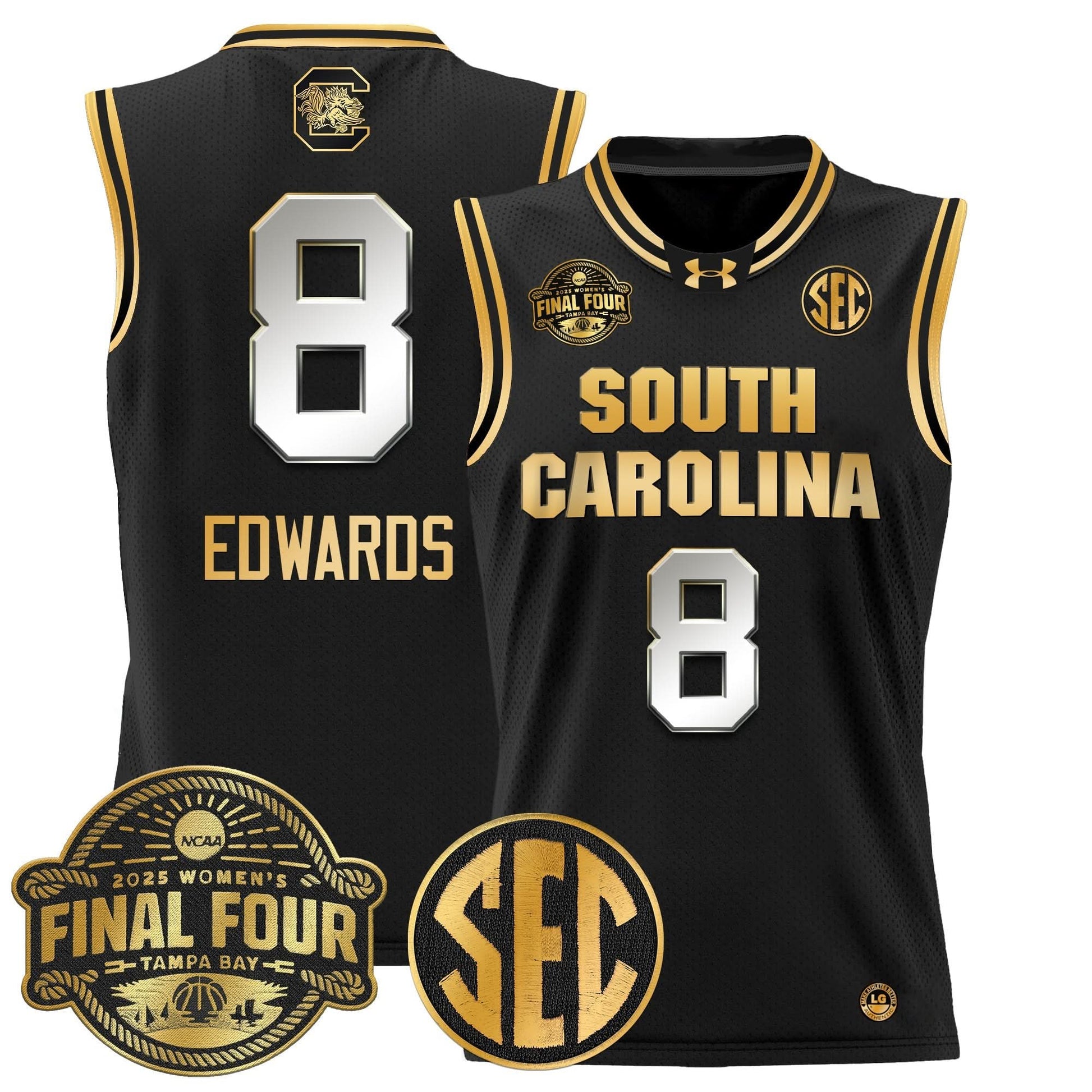 South Carolina Gamecocks 2025 Sec Women's Final Four Patch Lightweight Basketball Jersey - All Stitched