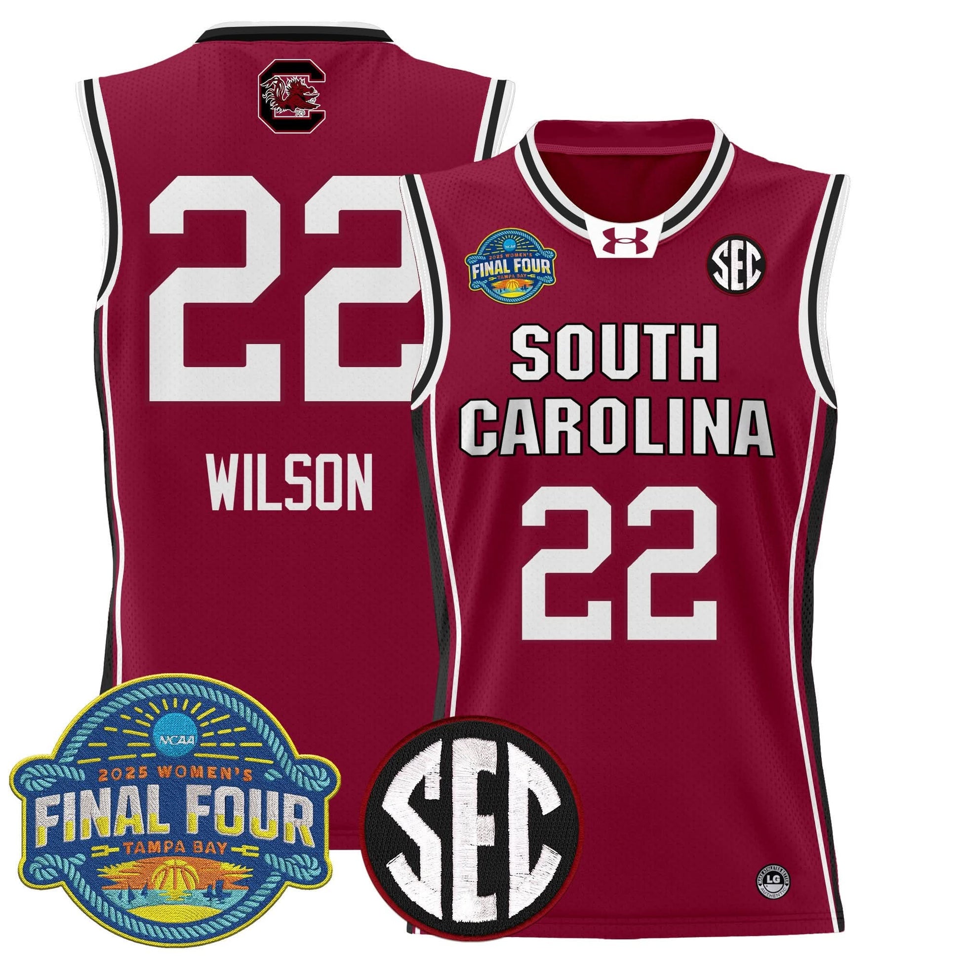 South Carolina Gamecocks 2025 Sec Women's Final Four Patch Lightweight Basketball Jersey - All Stitched