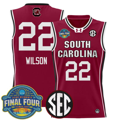 South Carolina Gamecocks 2025 Sec Women's Final Four Patch Lightweight Basketball Jersey - All Stitched