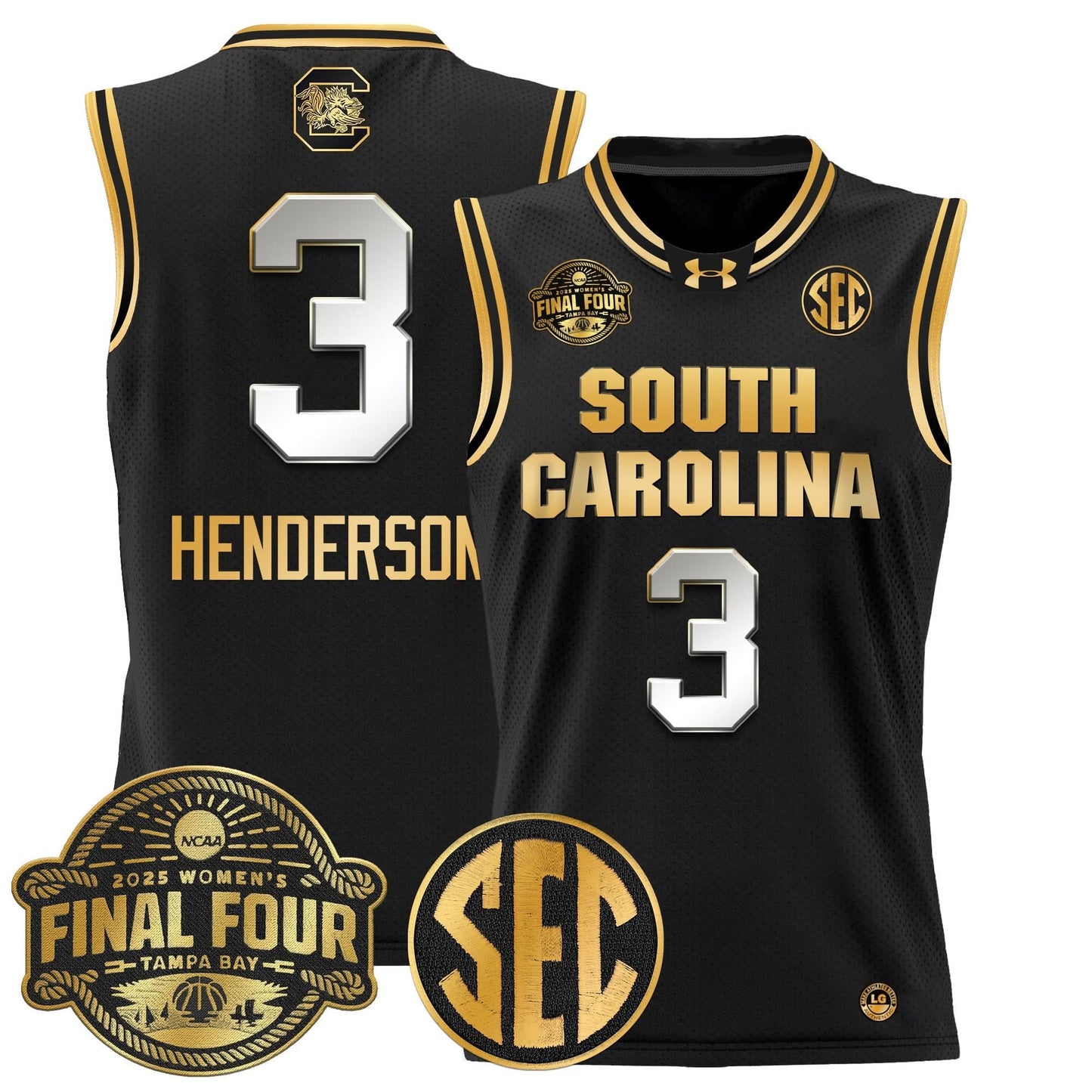 South Carolina Gamecocks 2025 Sec Women's Final Four Patch Lightweight Basketball Jersey - All Stitched