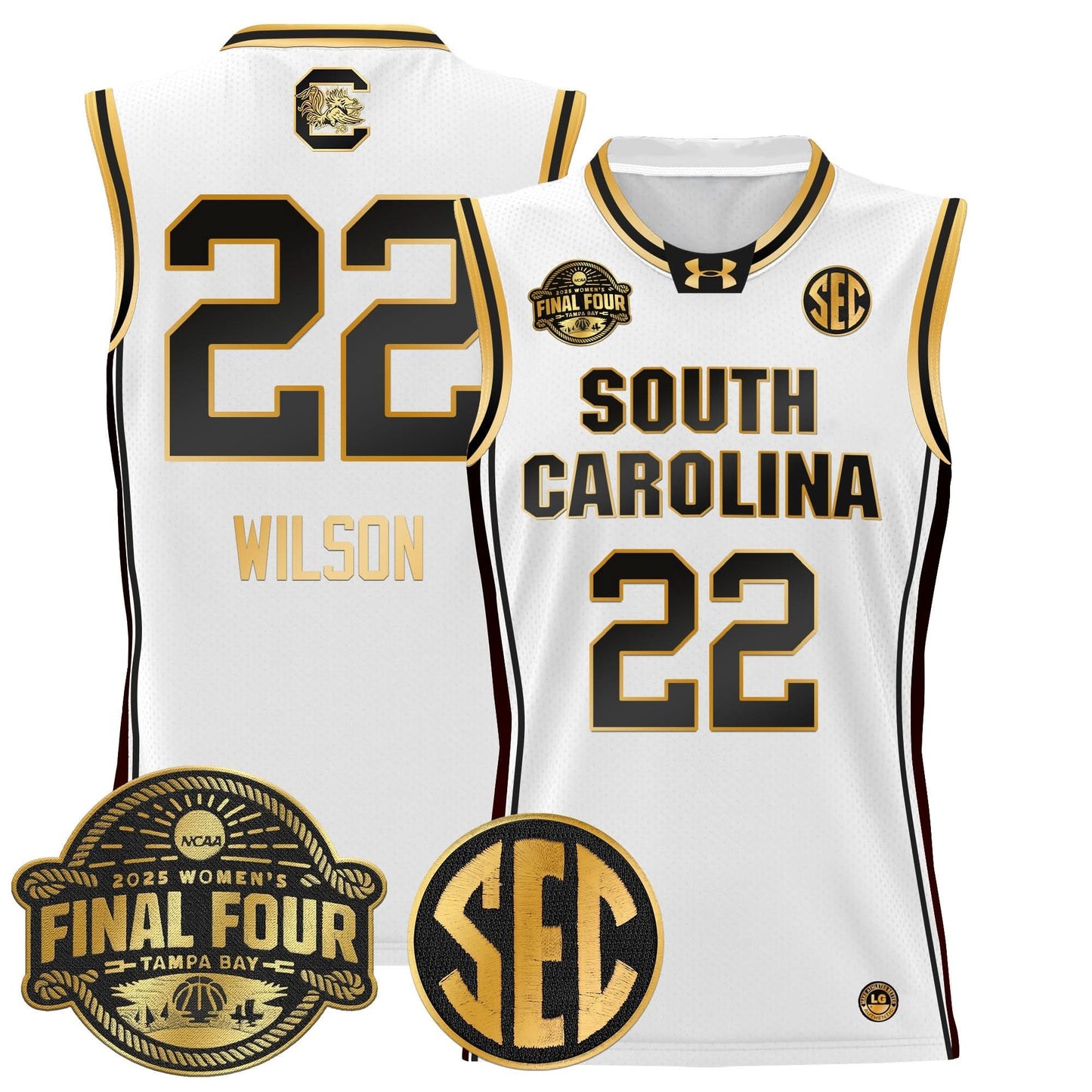 South Carolina Gamecocks 2025 Sec Women's Final Four Patch Lightweight Basketball Jersey - All Stitched