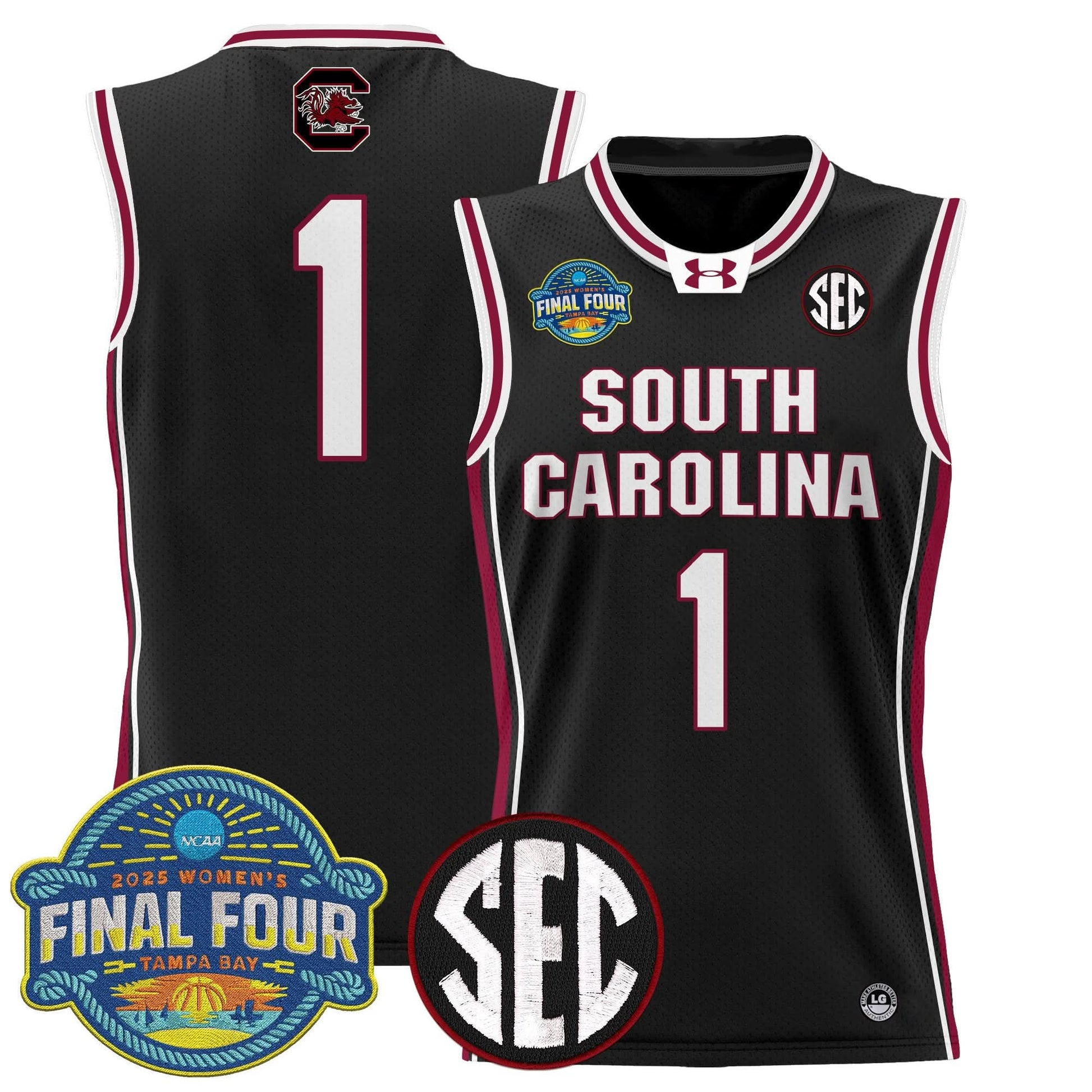 South Carolina Gamecocks 2025 Sec Women's Final Four Patch Lightweight Basketball Jersey - All Stitched