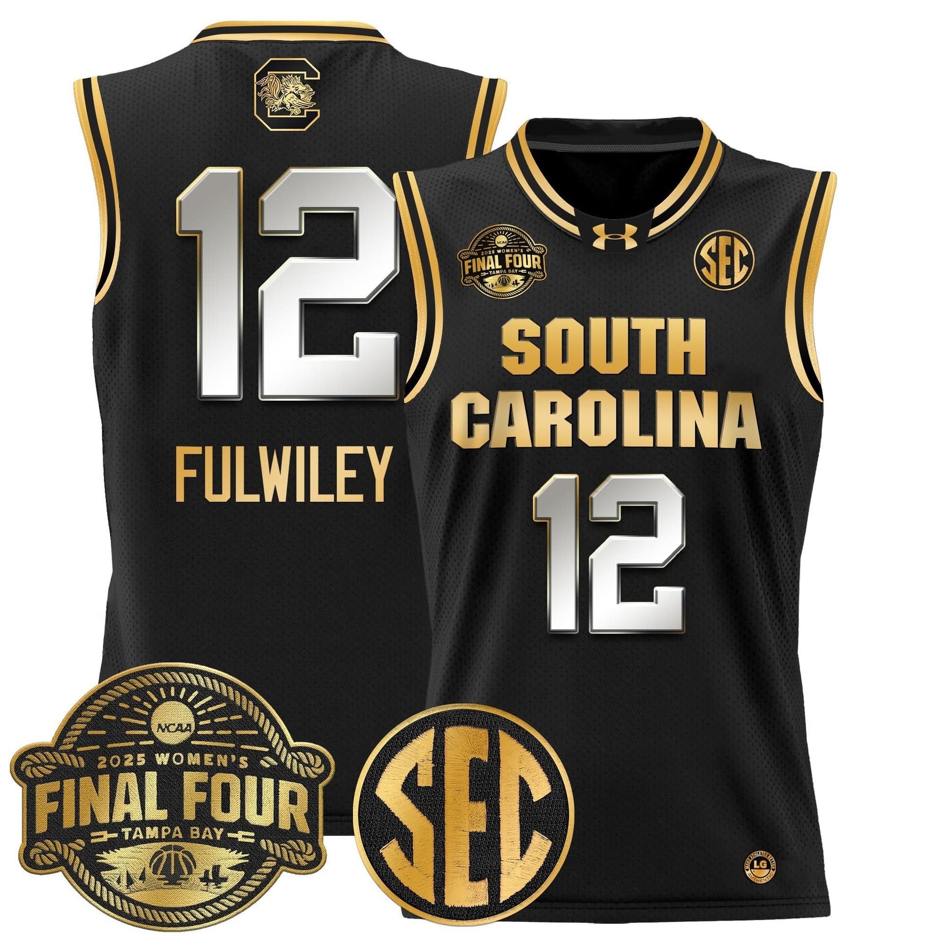 South Carolina Gamecocks 2025 Sec Women's Final Four Patch Lightweight Basketball Jersey - All Stitched