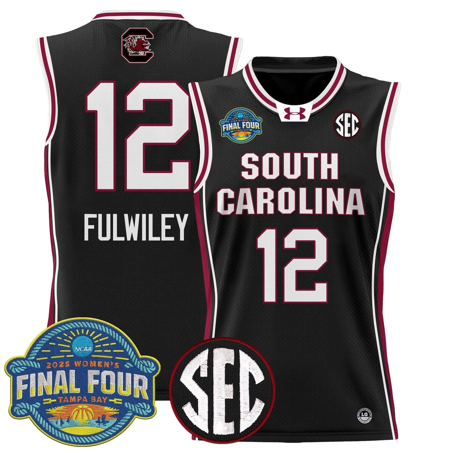 South Carolina Gamecocks 2025 Sec Women's Final Four Patch Lightweight Basketball Jersey - All Stitched