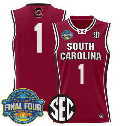 South Carolina Gamecocks 2025 Sec Women's Final Four Patch Lightweight Basketball Jersey - All Stitched