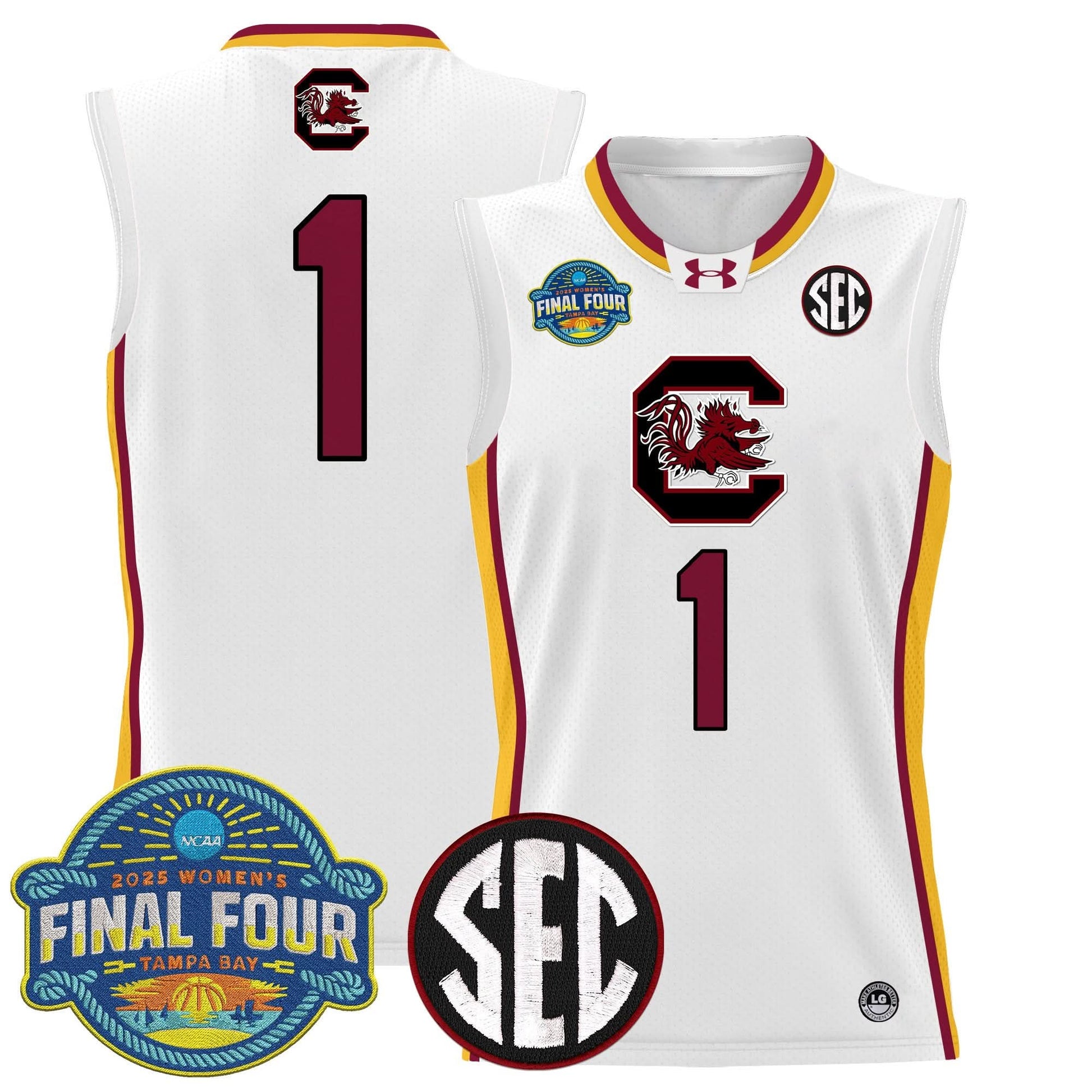 South Carolina Gamecocks 2025 Sec Women's Final Four Patch Lightweight Basketball Jersey - All Stitched