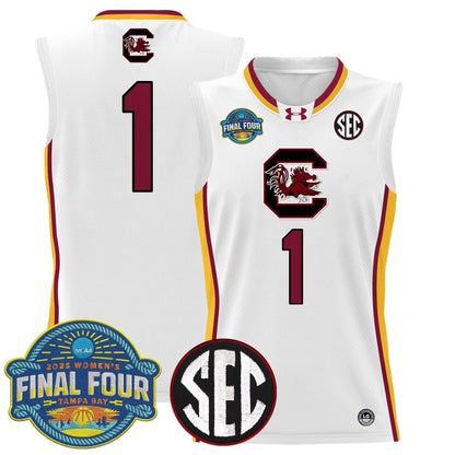 South Carolina Gamecocks 2025 Sec Women's Final Four Patch Lightweight Basketball Jersey - All Stitched