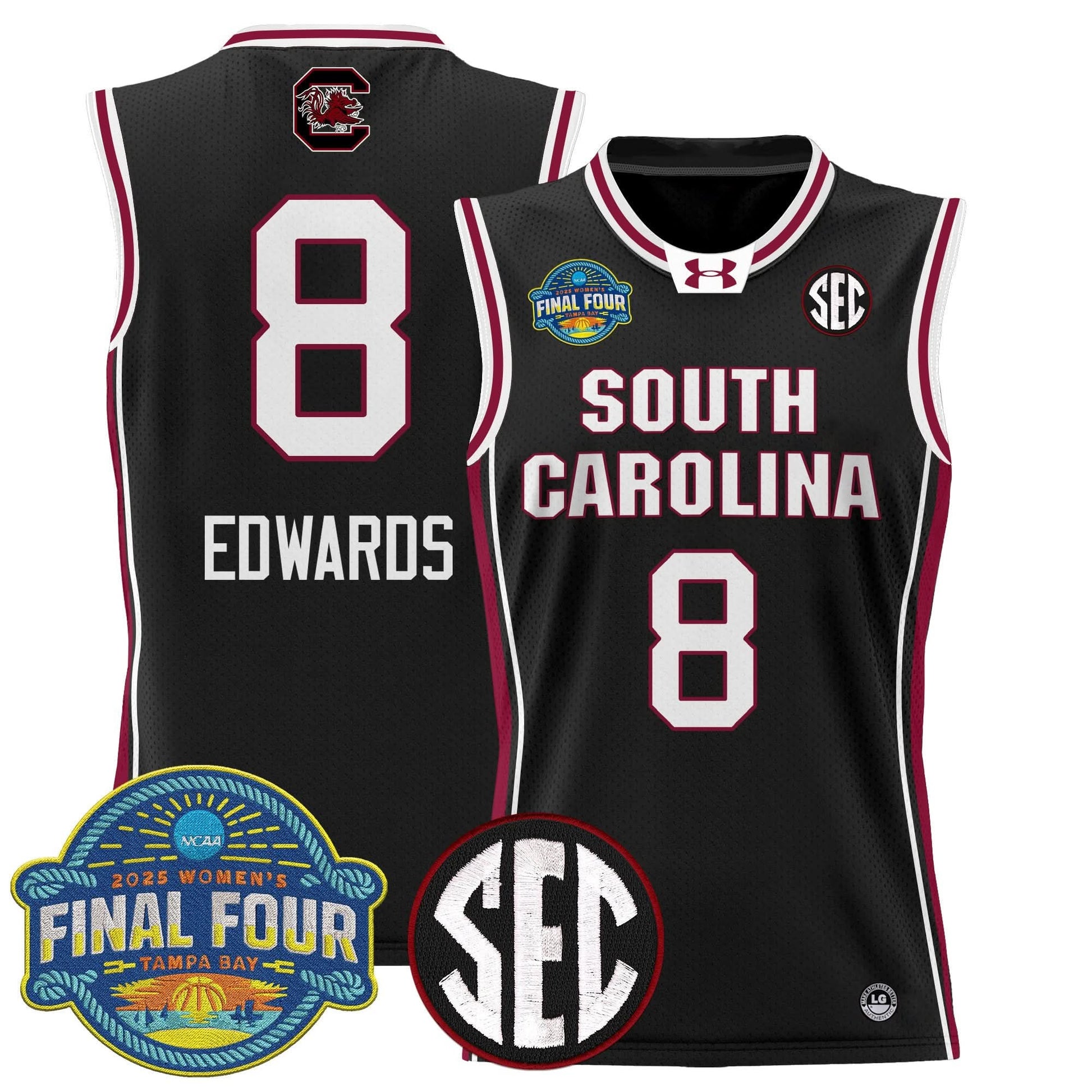 South Carolina Gamecocks 2025 Sec Women's Final Four Patch Lightweight Basketball Jersey - All Stitched