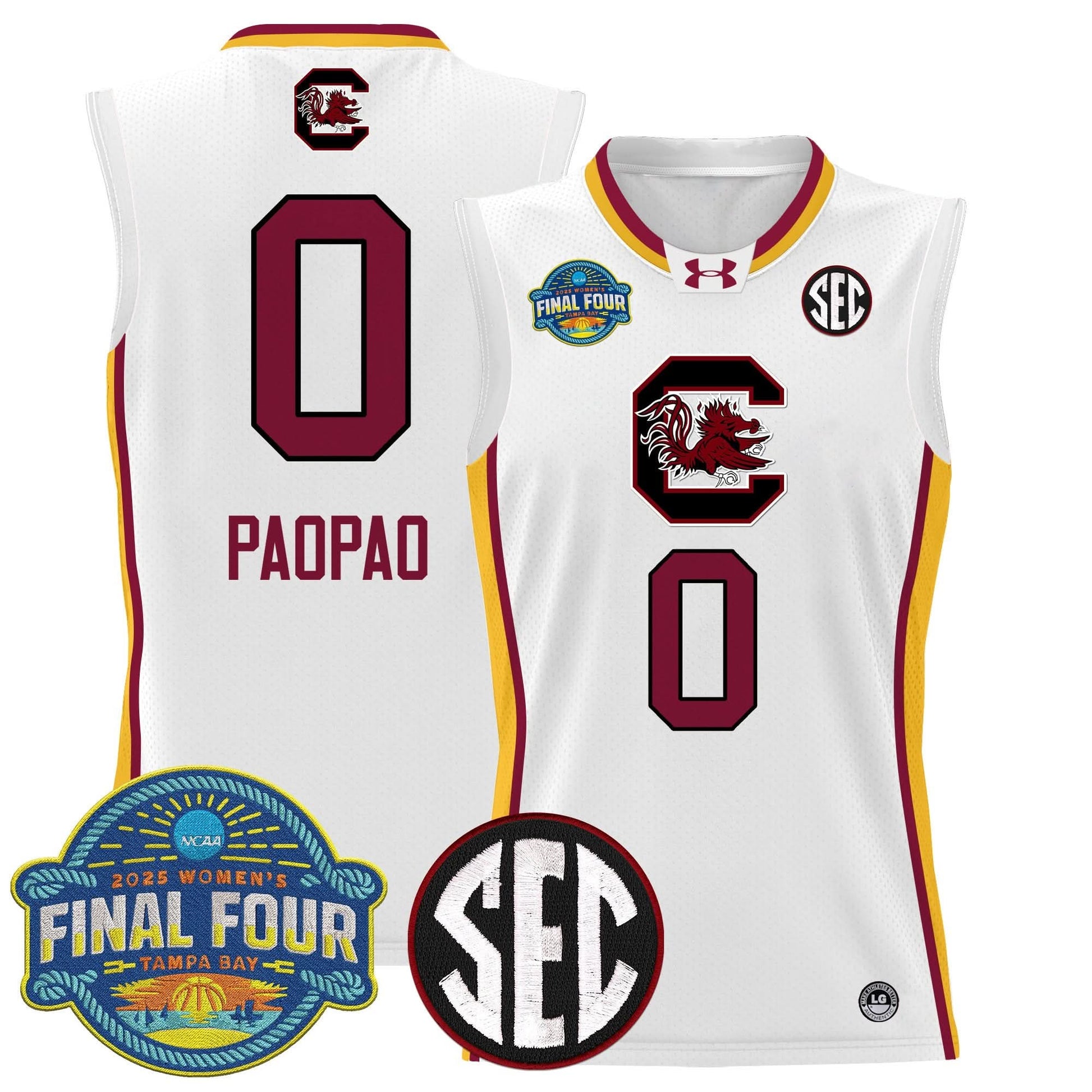 South Carolina Gamecocks 2025 Sec Women's Final Four Patch Lightweight Basketball Jersey - All Stitched