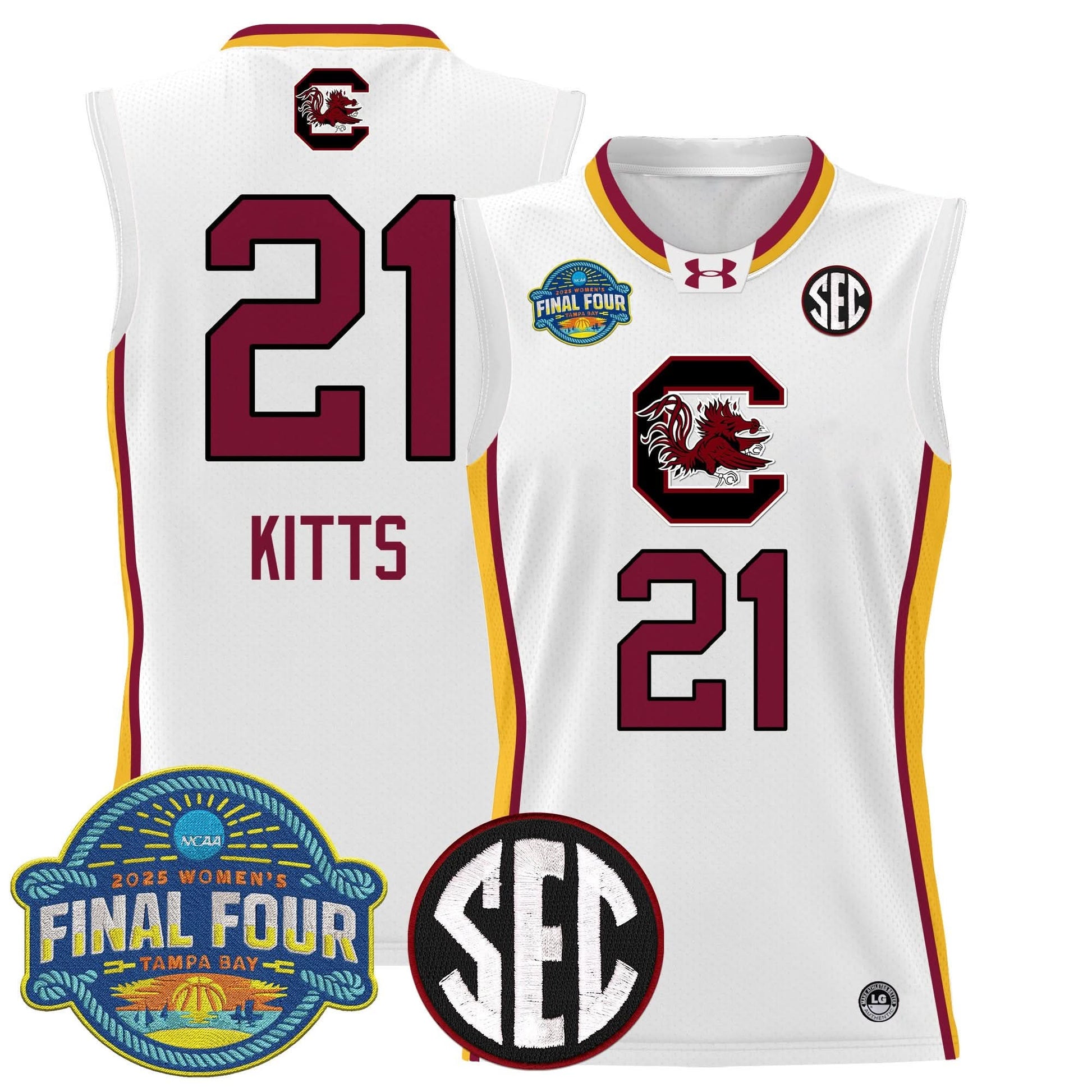 South Carolina Gamecocks 2025 Sec Women's Final Four Patch Lightweight Basketball Jersey - All Stitched