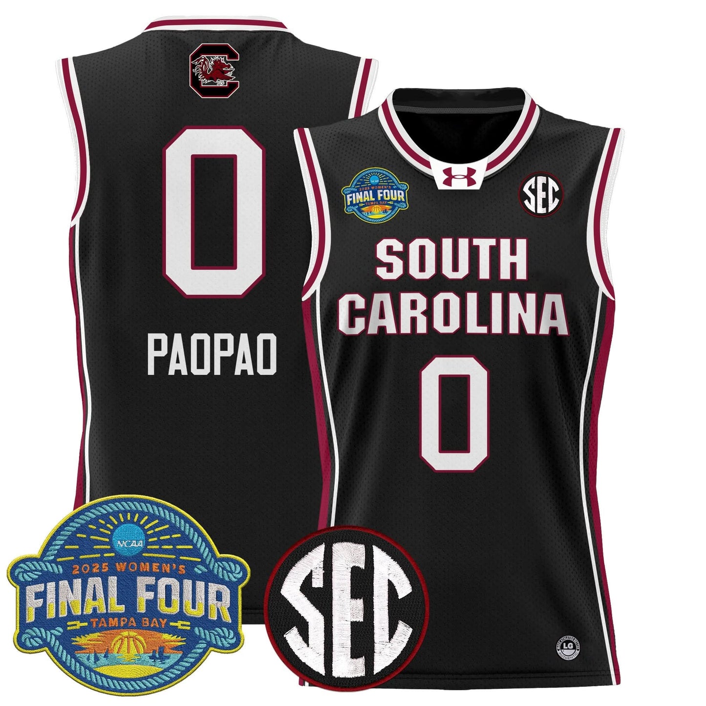 South Carolina Gamecocks 2025 Sec Women's Final Four Patch Lightweight Basketball Jersey - All Stitched