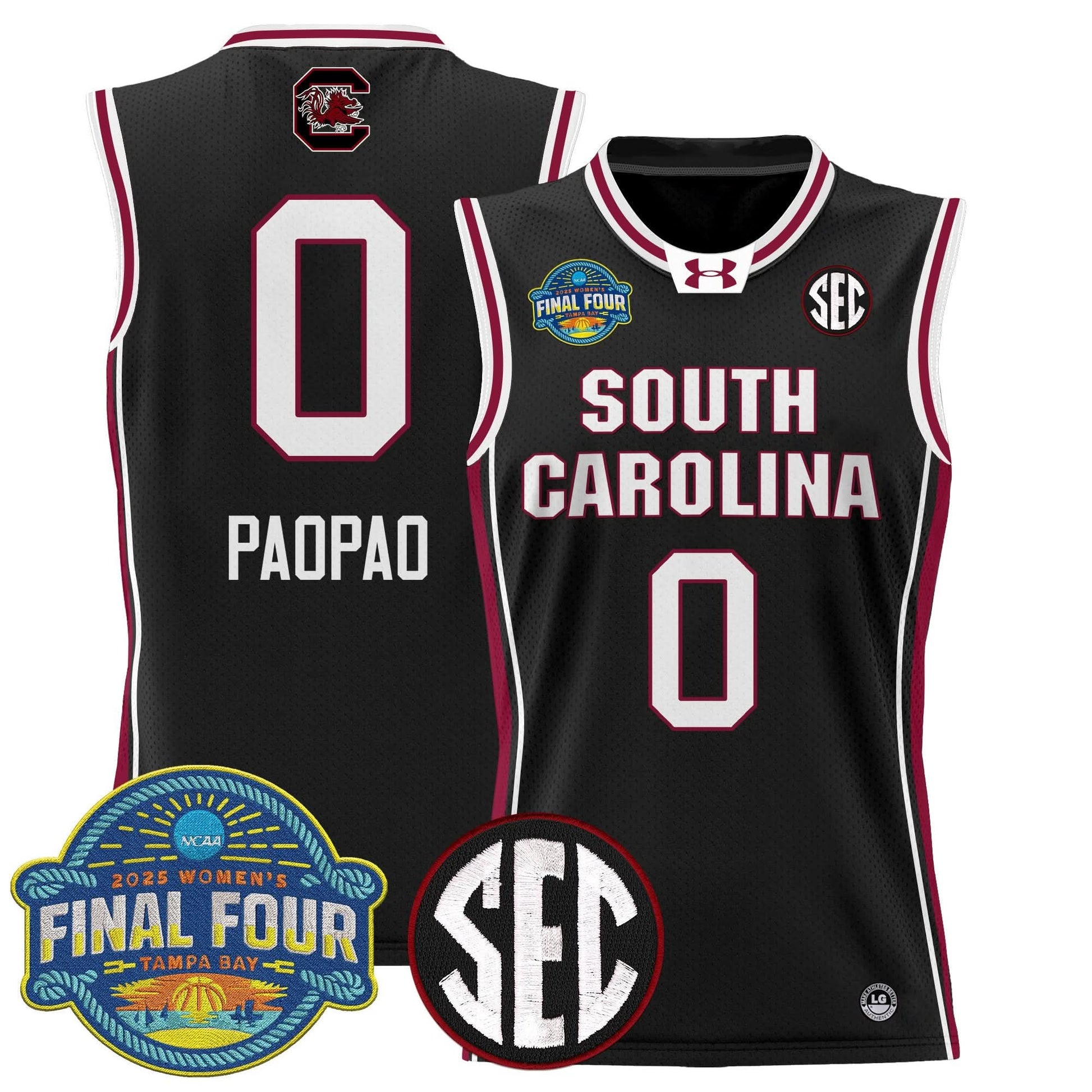 South Carolina Gamecocks 2025 Sec Women's Final Four Patch Lightweight Basketball Jersey - All Stitched