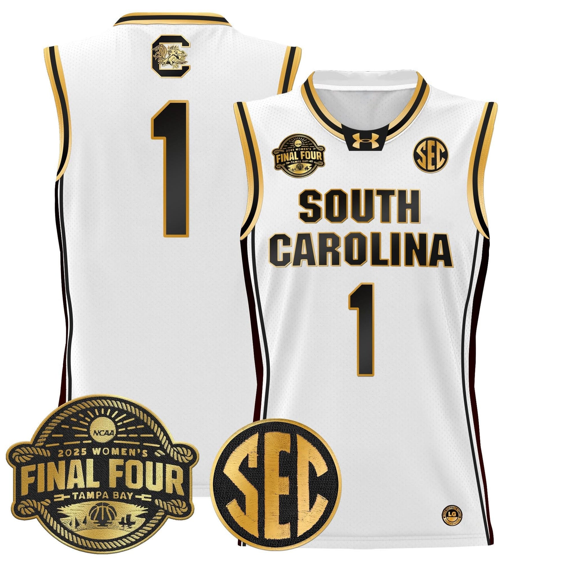 South Carolina Gamecocks 2025 Sec Women's Final Four Patch Lightweight Basketball Jersey - All Stitched