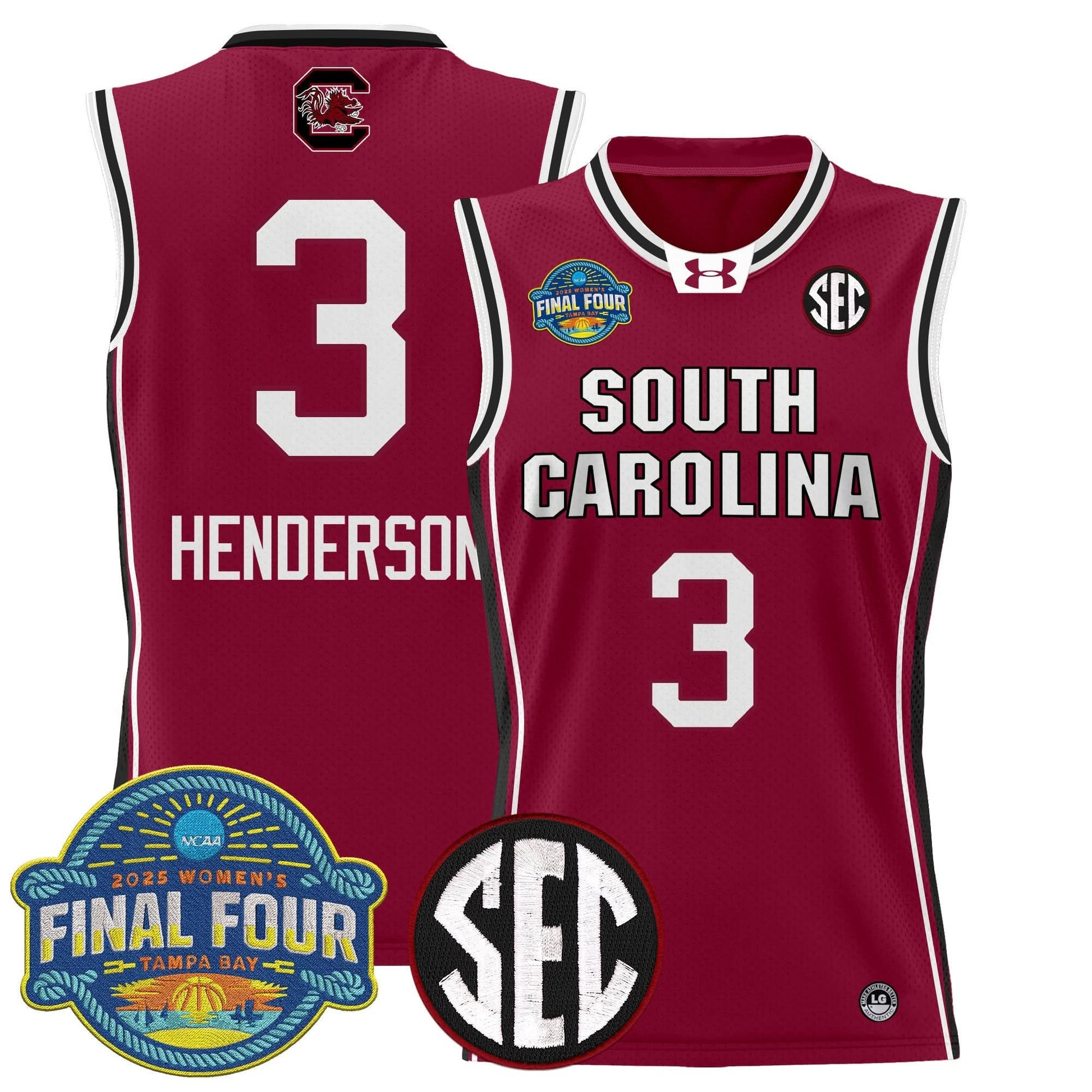 South Carolina Gamecocks 2025 Sec Women's Final Four Patch Lightweight Basketball Jersey - All Stitched