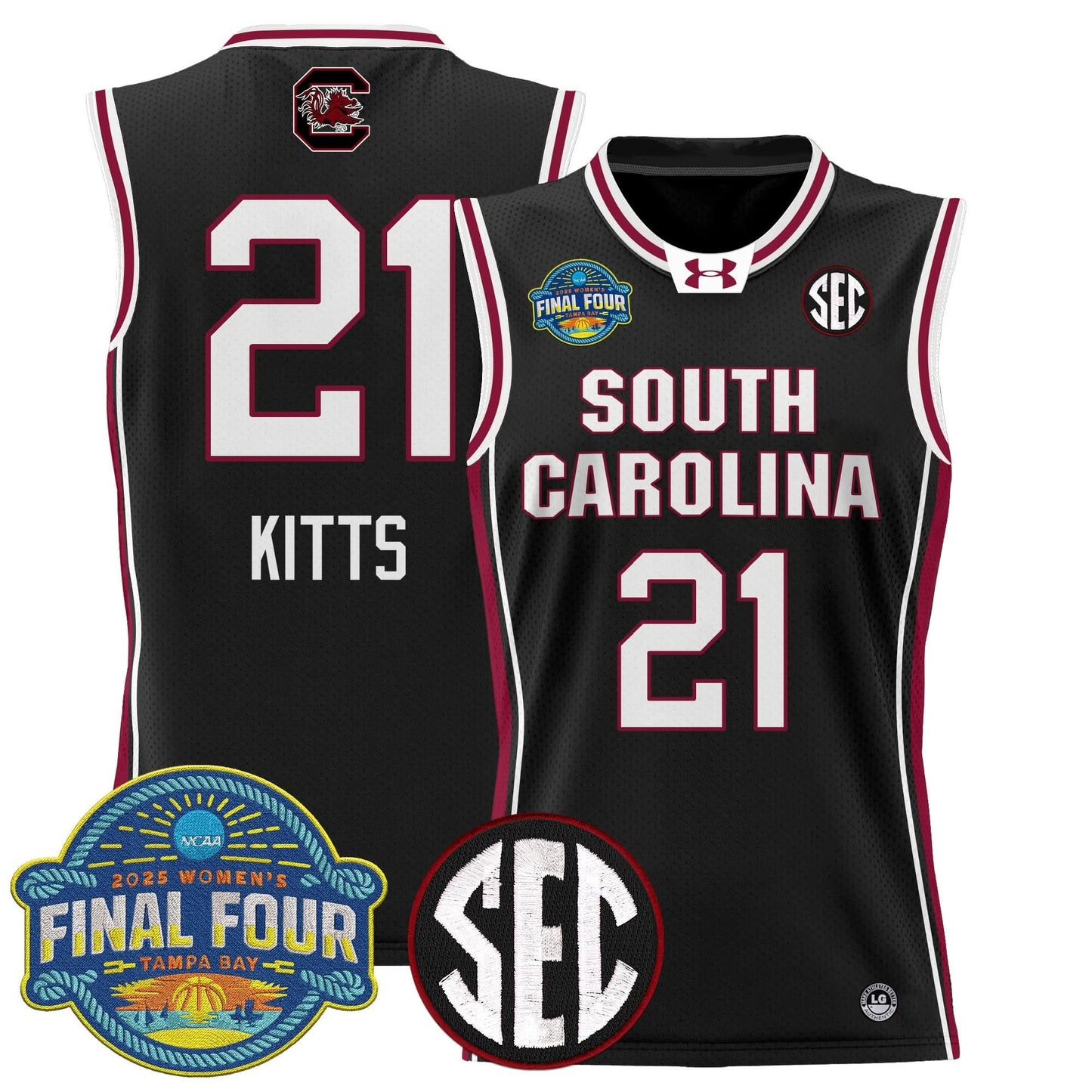 South Carolina Gamecocks 2025 Sec Women's Final Four Patch Lightweight Basketball Jersey - All Stitched